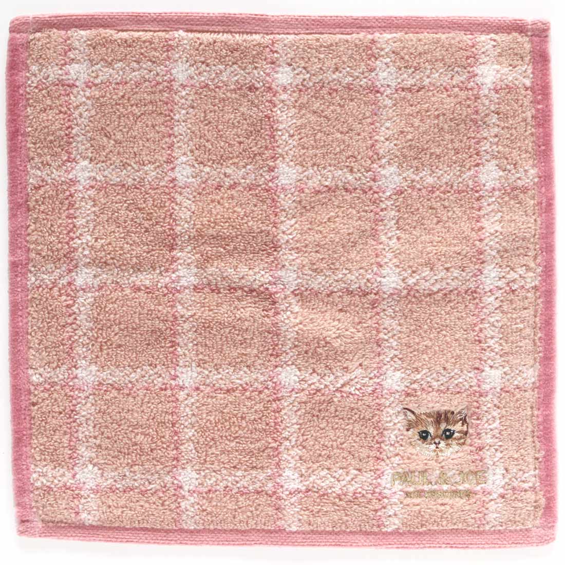 刺繍タオルハンカチーフ＜ヌネット/チェック＞