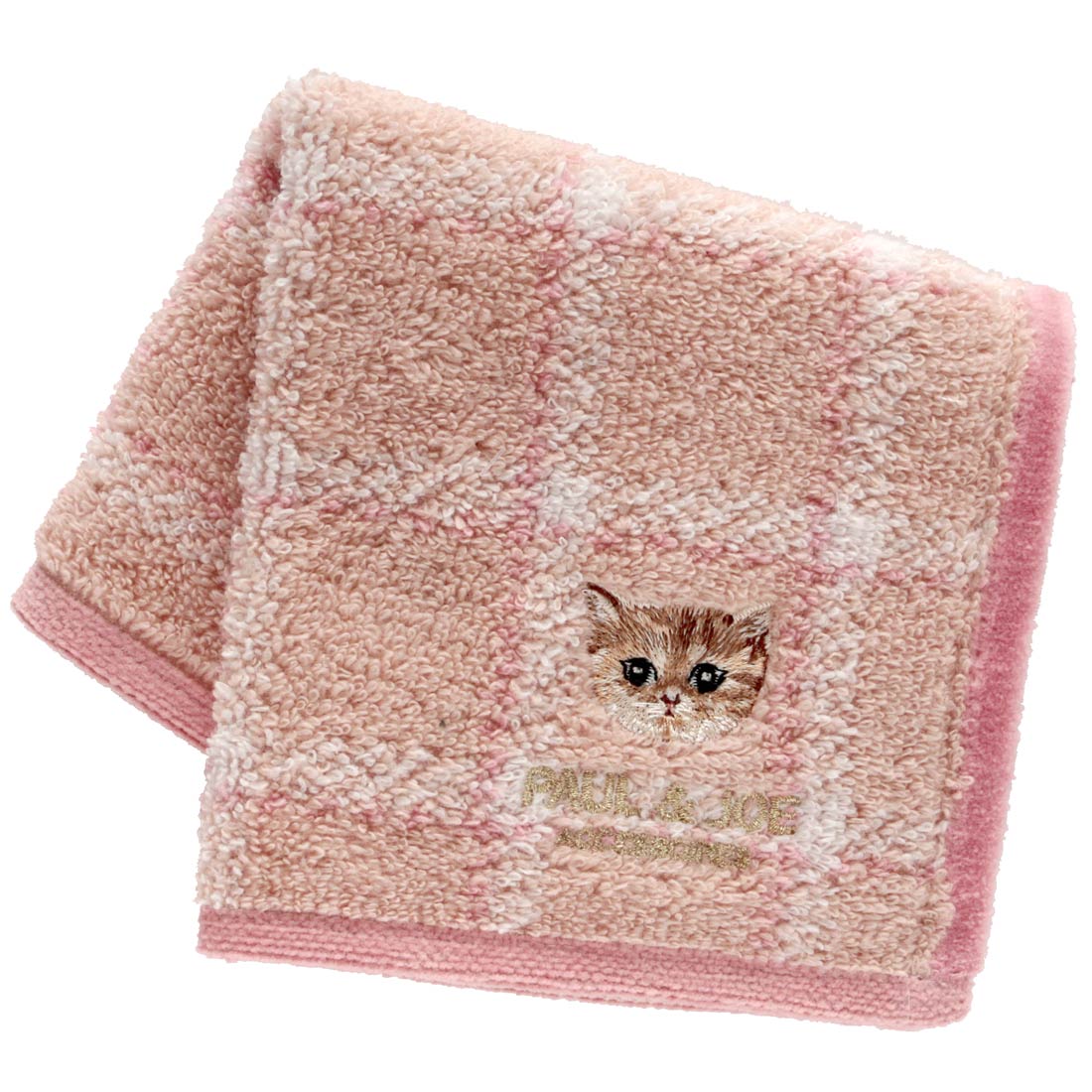 刺繍タオルハンカチーフ＜ヌネット/チェック＞