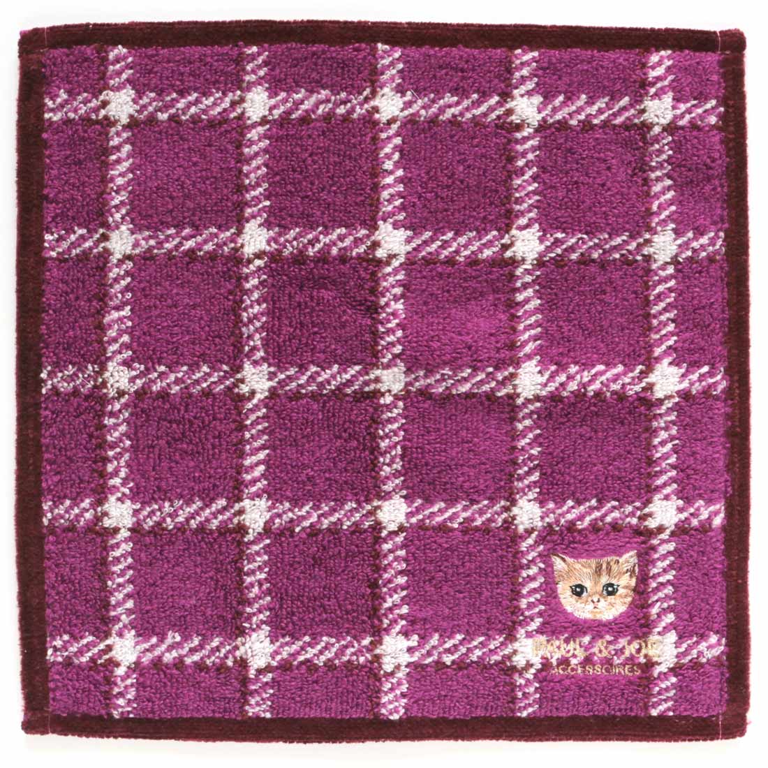 刺繍タオルハンカチーフ＜ヌネット/チェック＞