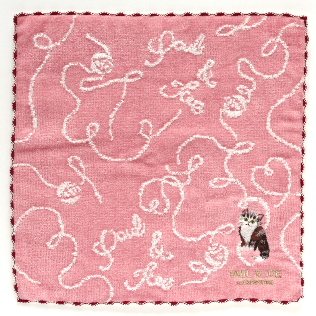 刺繍タオルハンカチーフ＜子猫＞