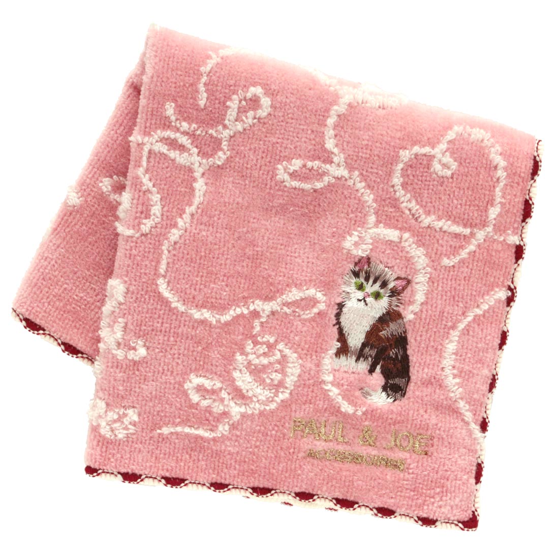 刺繍タオルハンカチーフ＜子猫＞