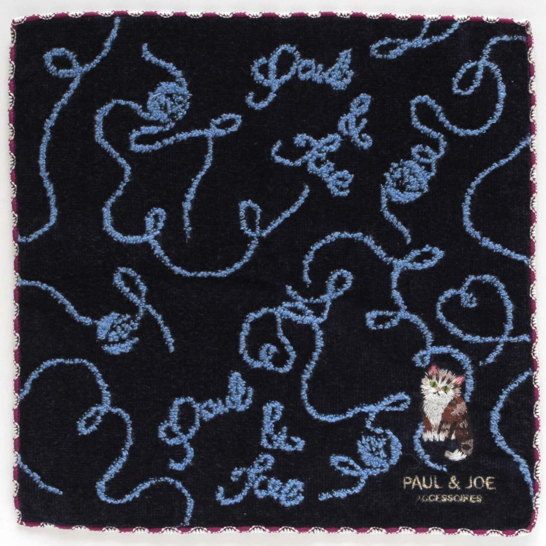 刺繍タオルハンカチーフ＜子猫＞