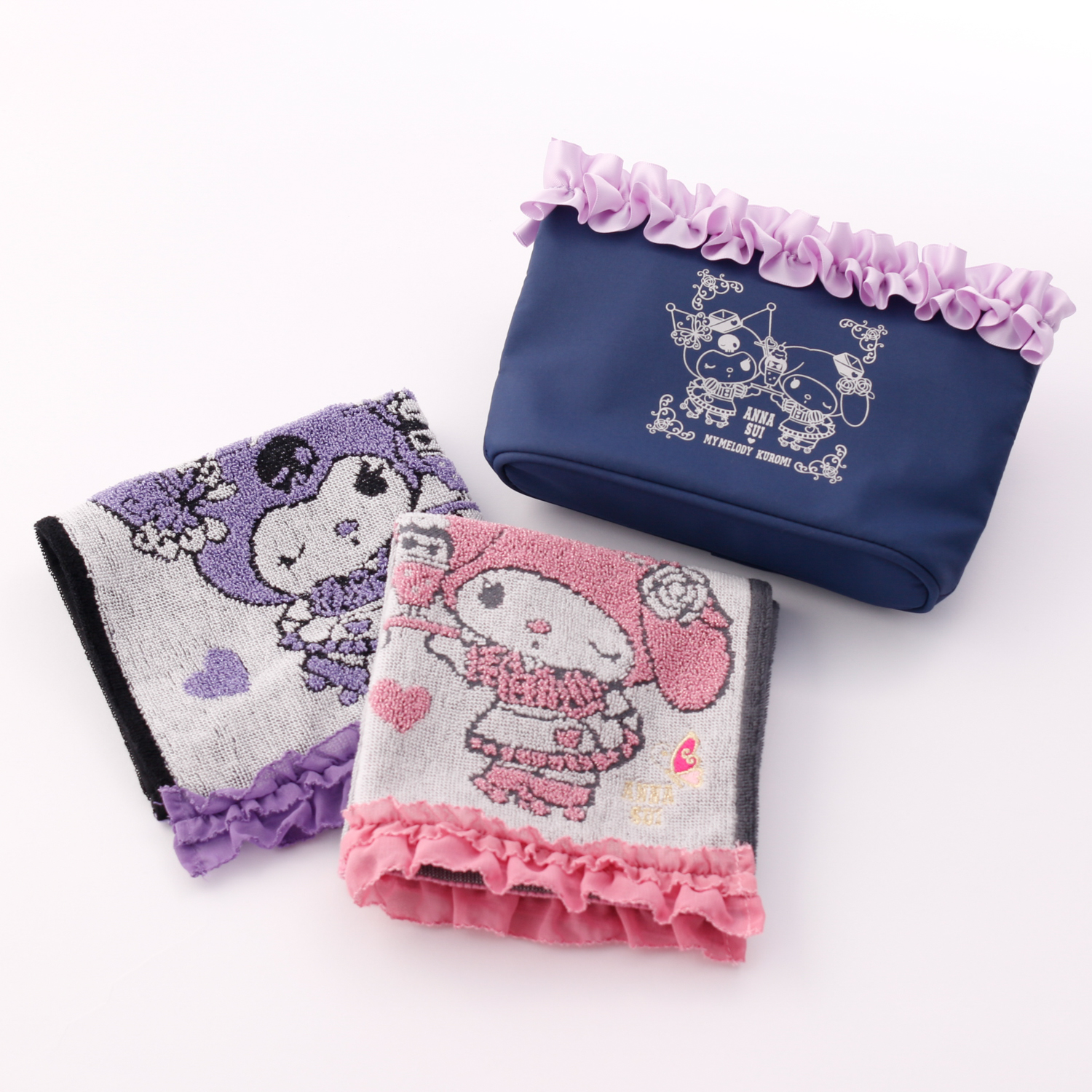 ANNA SUI × MY MELODY KUROMI】クロミ＆マイメロディタオルハンカチ 