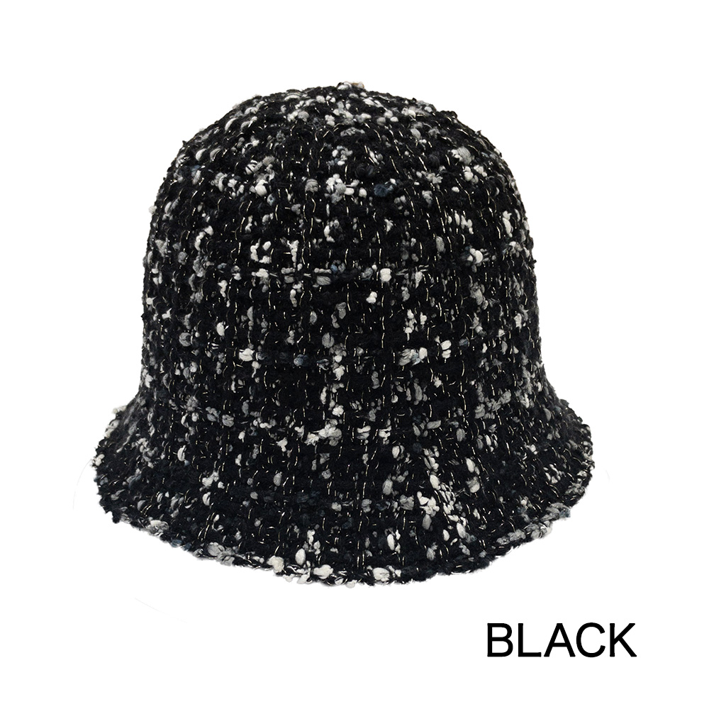 上品に映える ラメツイードサーモハット