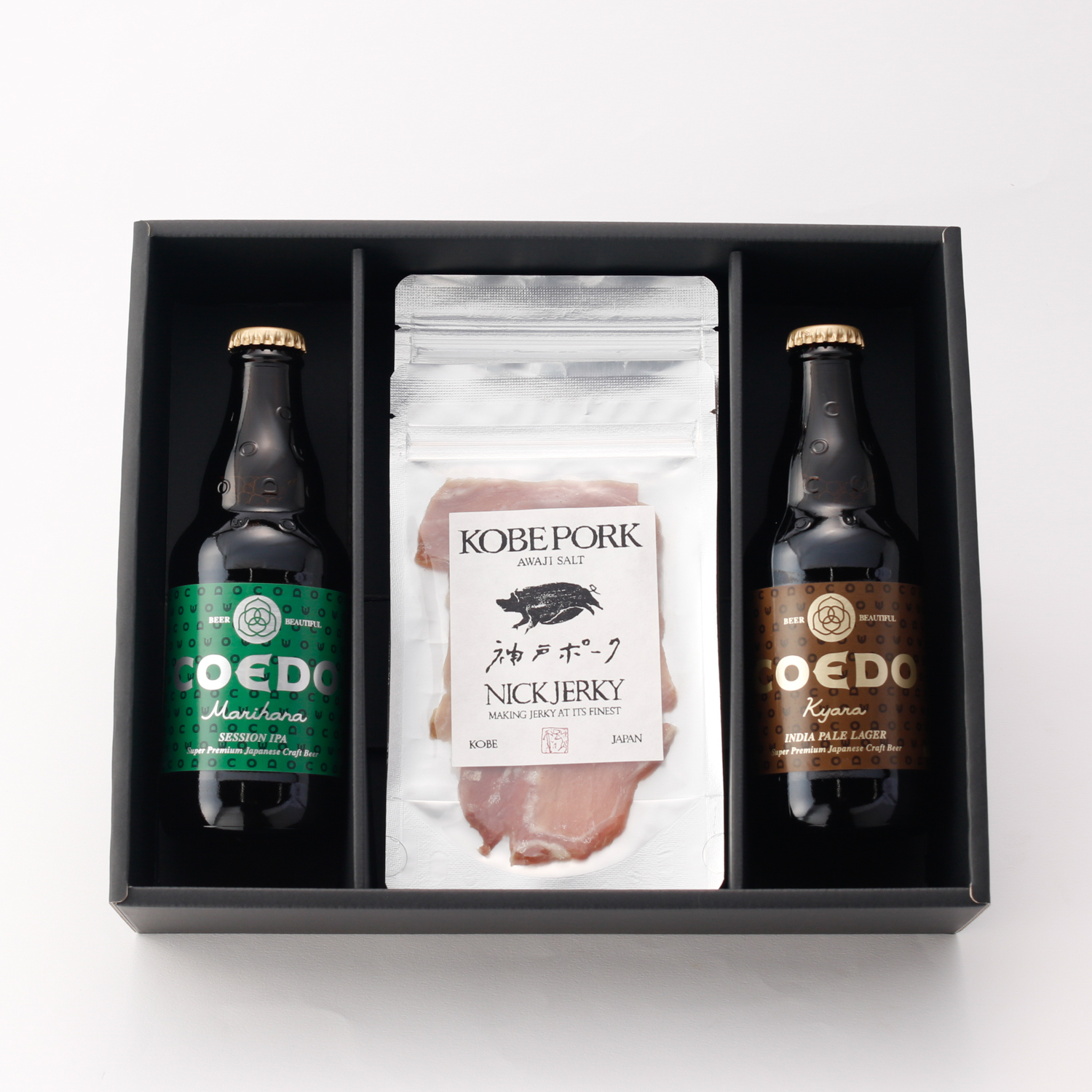 【お酒好きに贈る！】2種のCOEDOビールと選べる熟成ジャーキーセット