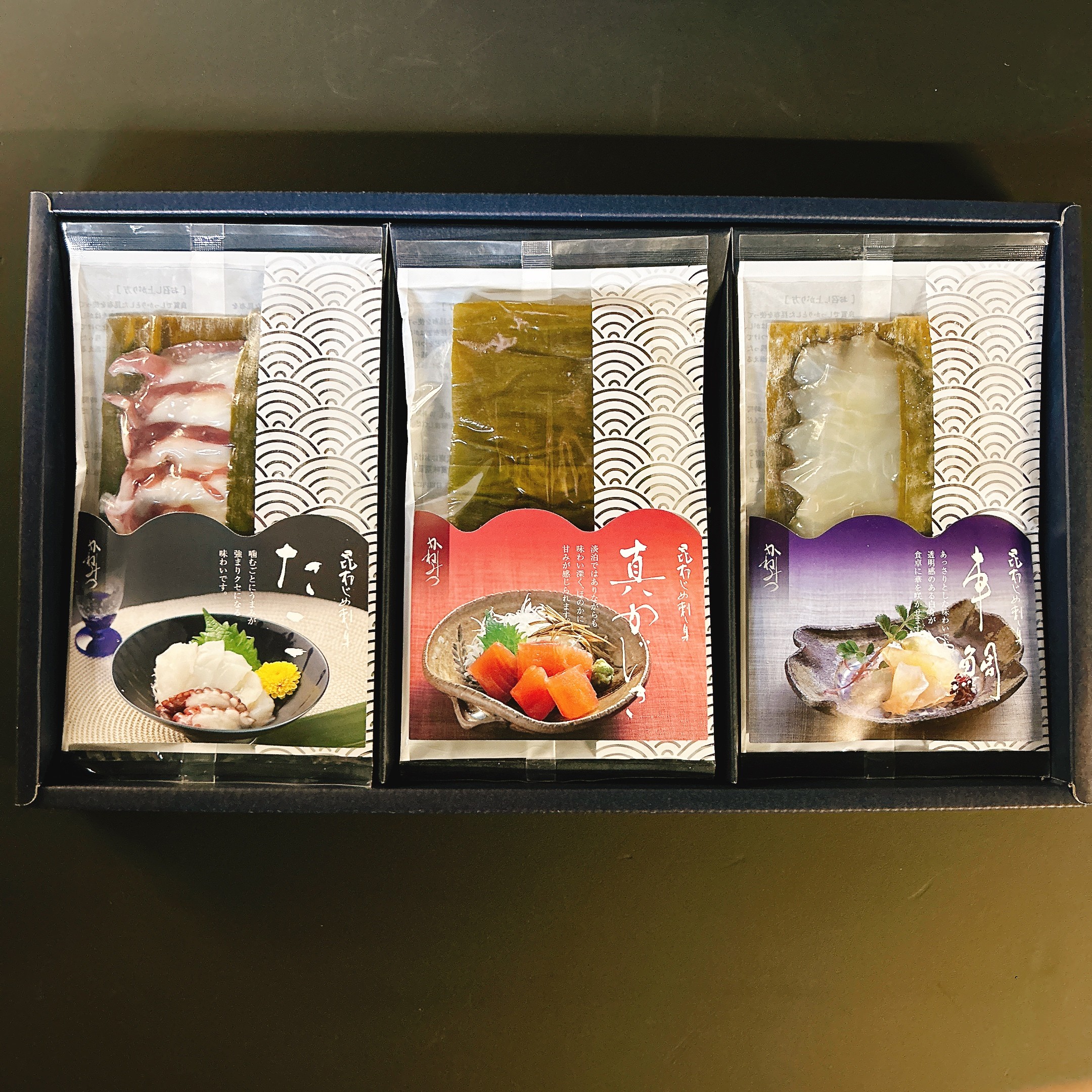[タンプ限定]昆布じめ刺し身詰合せ３種入