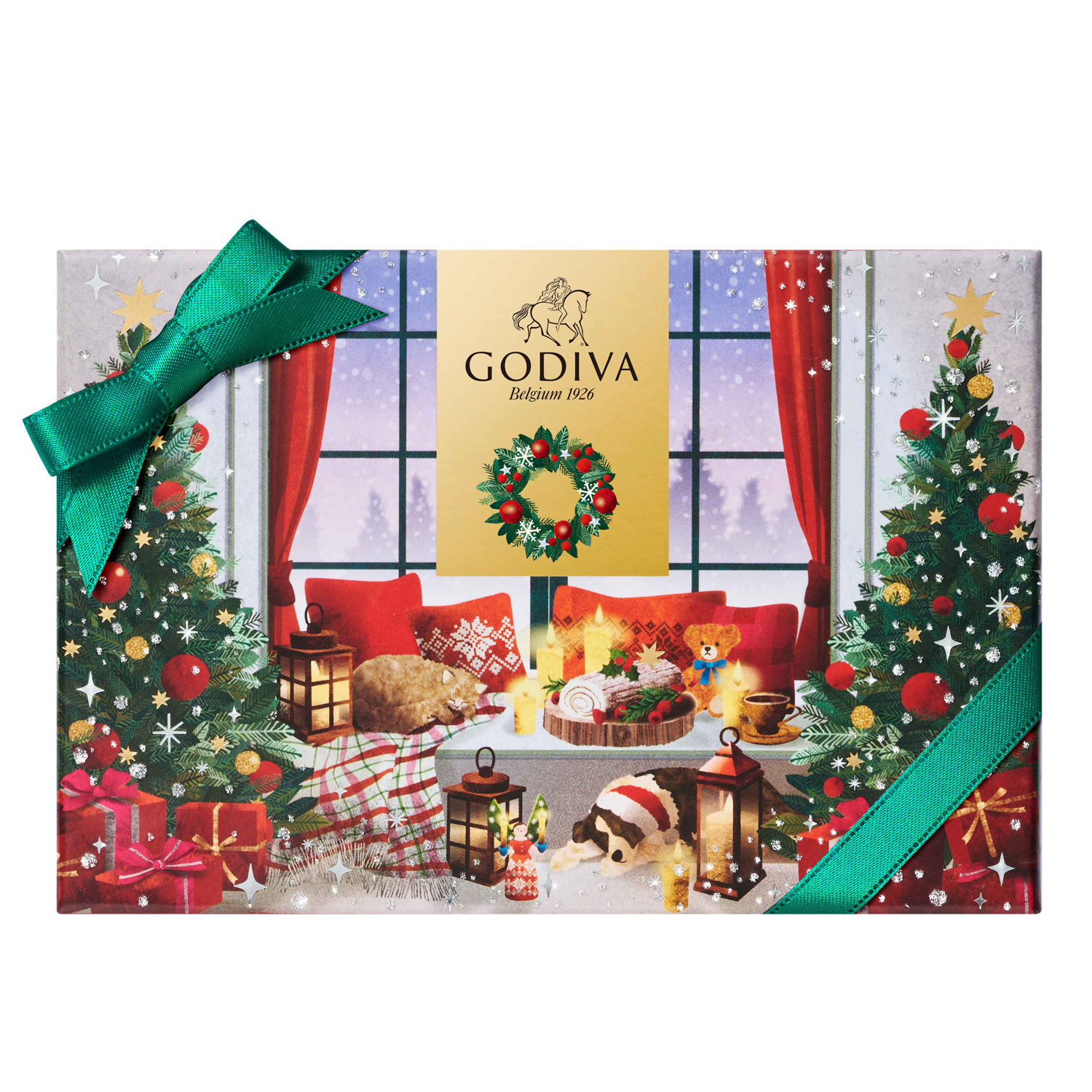 【クリスマスボックス付】カシミアマフラーとゴディバチョコのセット