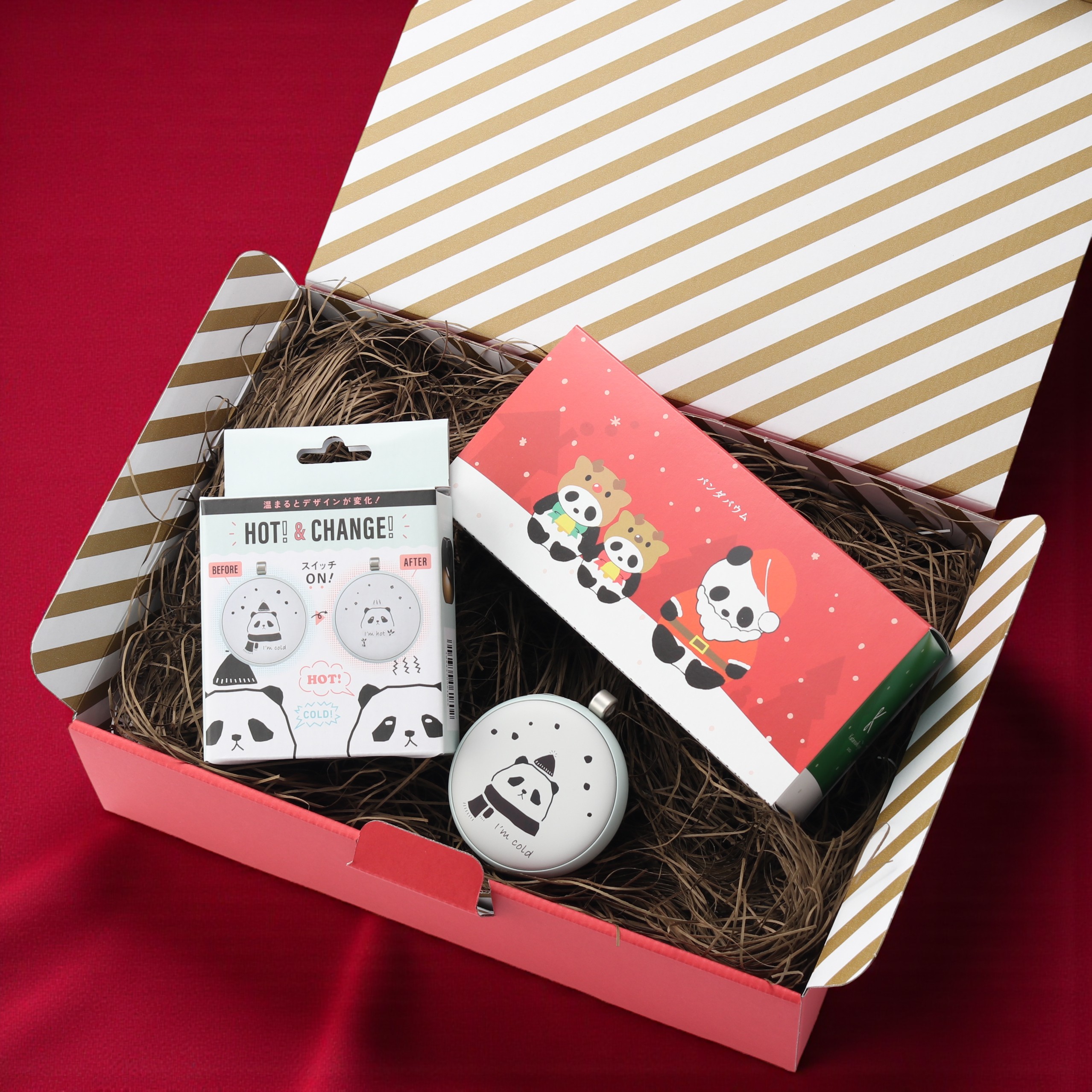 【クリスマスボックス付】あったかカイロとパンダバウムのセット