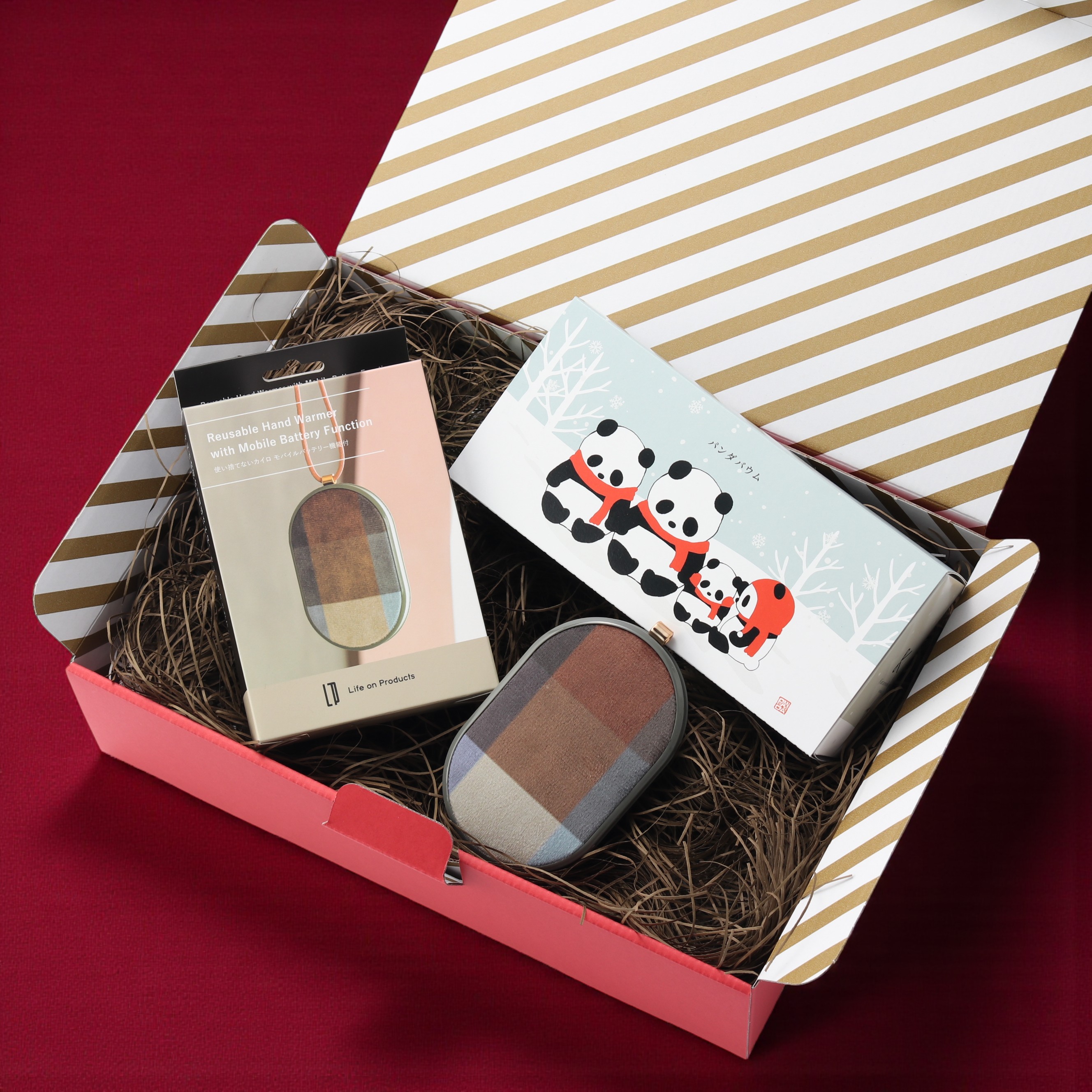 【クリスマスボックス付】あったかカイロとパンダバウムのセット