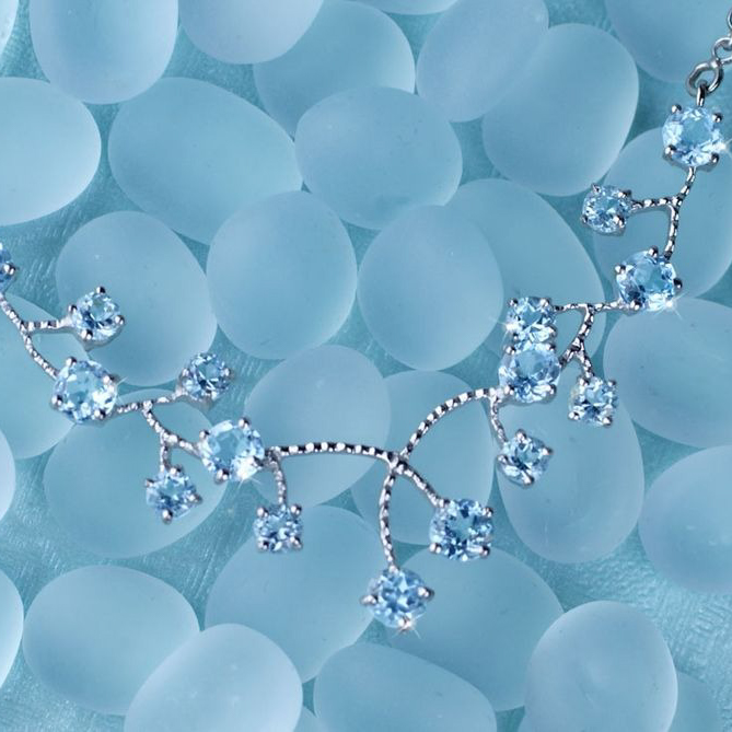 【Clementia】ブルートパーズエレガントネックレス