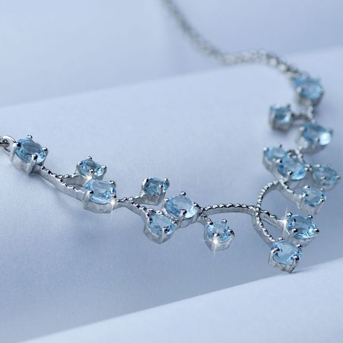 【Clementia】ブルートパーズエレガントネックレス