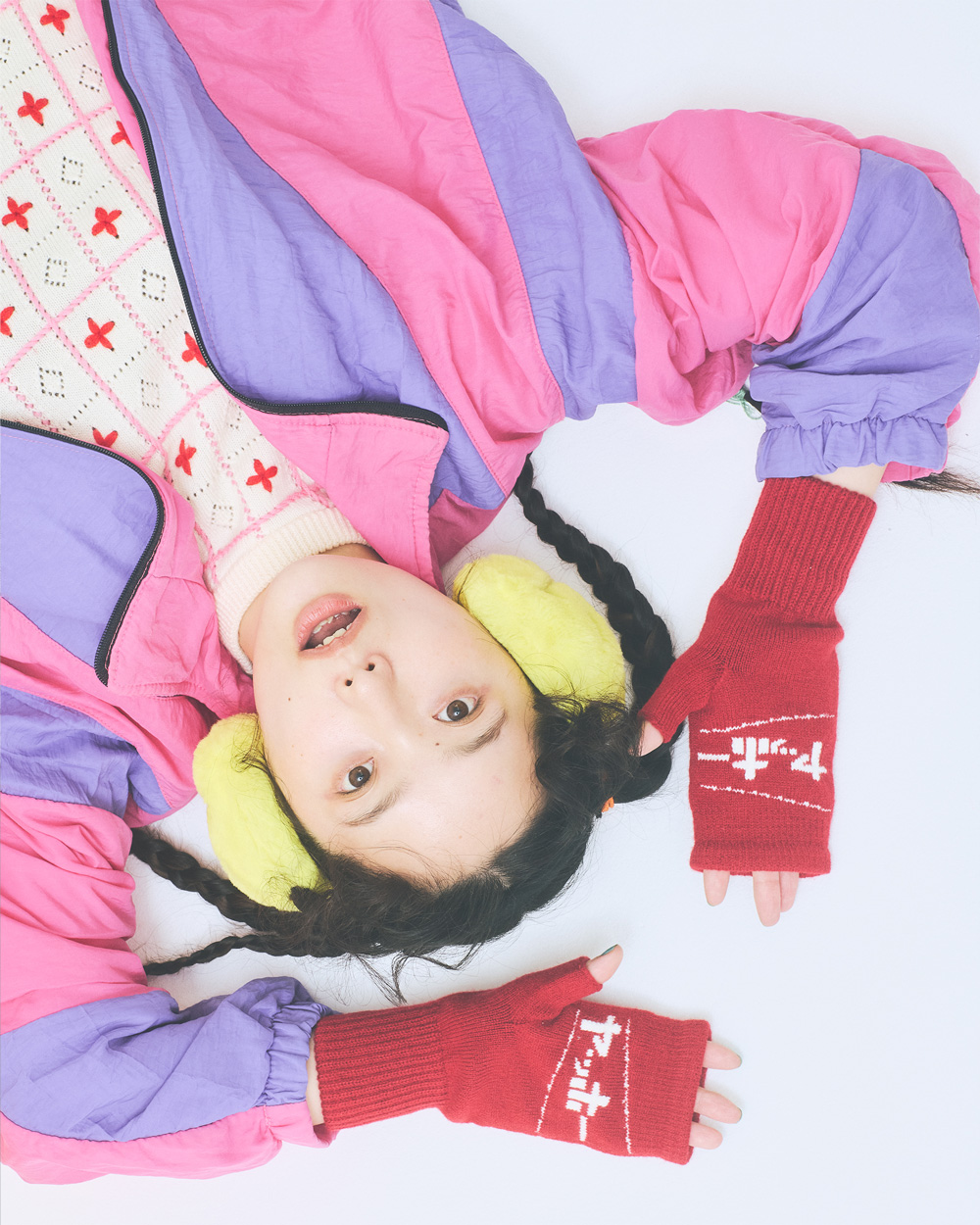 ヤッホーてぶくろ（指あきミトン）