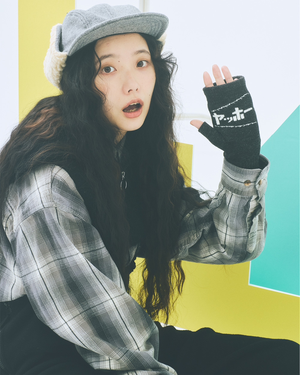 ヤッホーてぶくろ（指あきミトン）