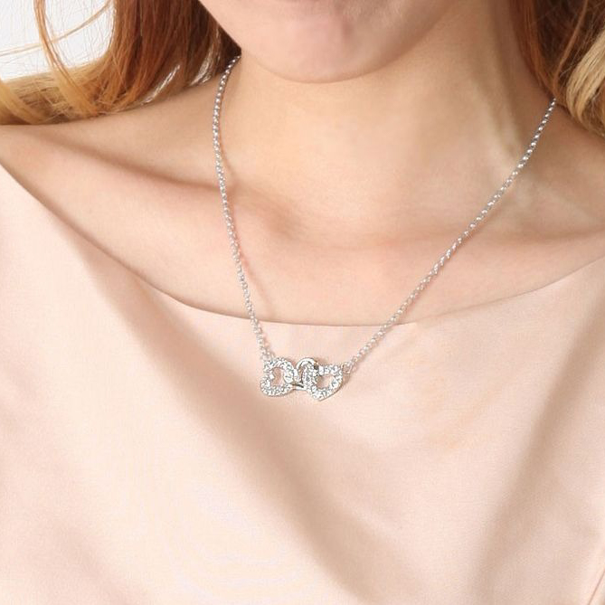 【Clementia】アクアマリンスリーハートネックレス