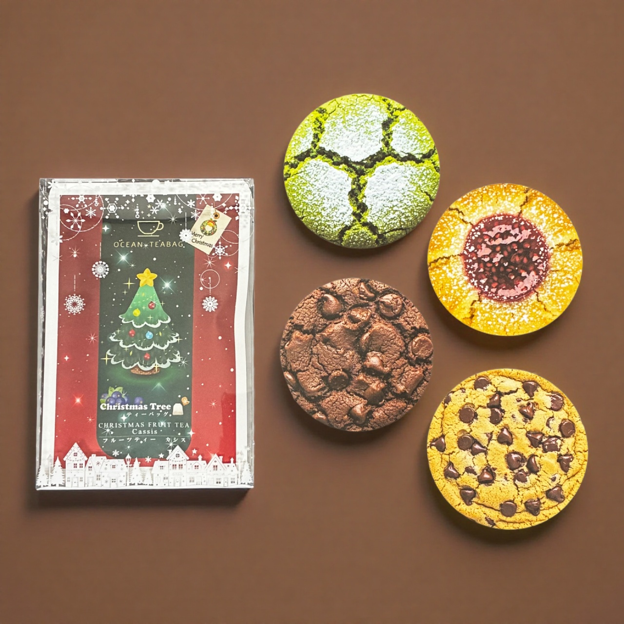 手のひらサイズの恐竜ライトと選べる紅茶のセット