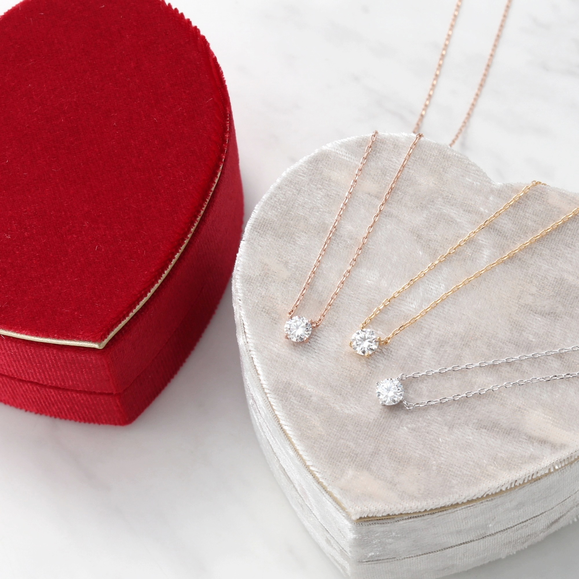 【限定ハートケース】カタログギフトと一粒ネックレスセット