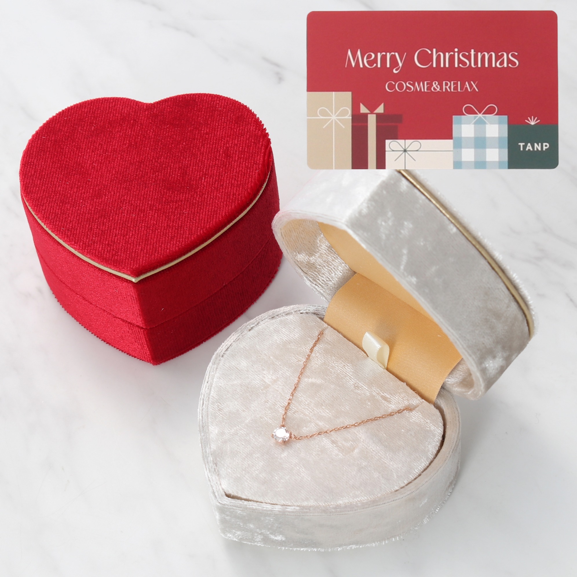 【限定ハートケース】カタログギフトと一粒ネックレスセット