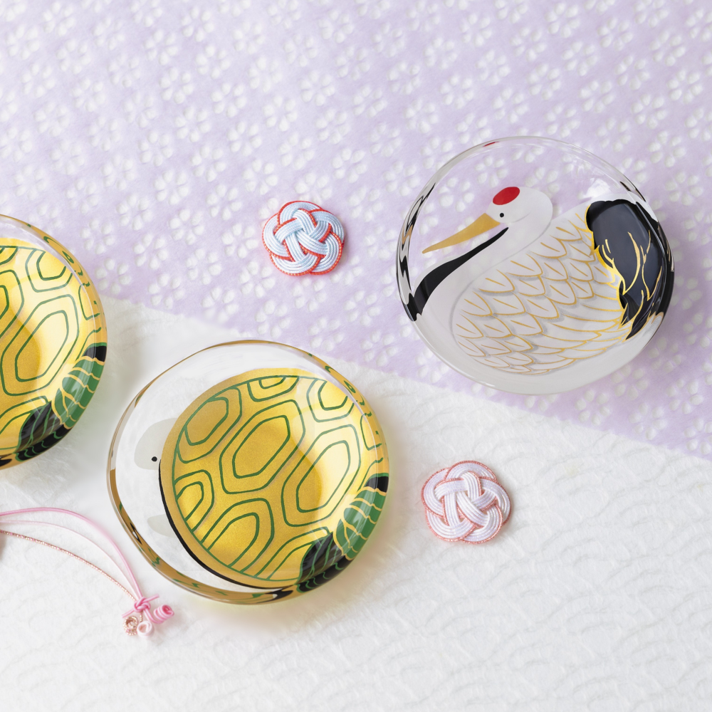 めでたmono 福寿 豆皿鶴亀ペアセット