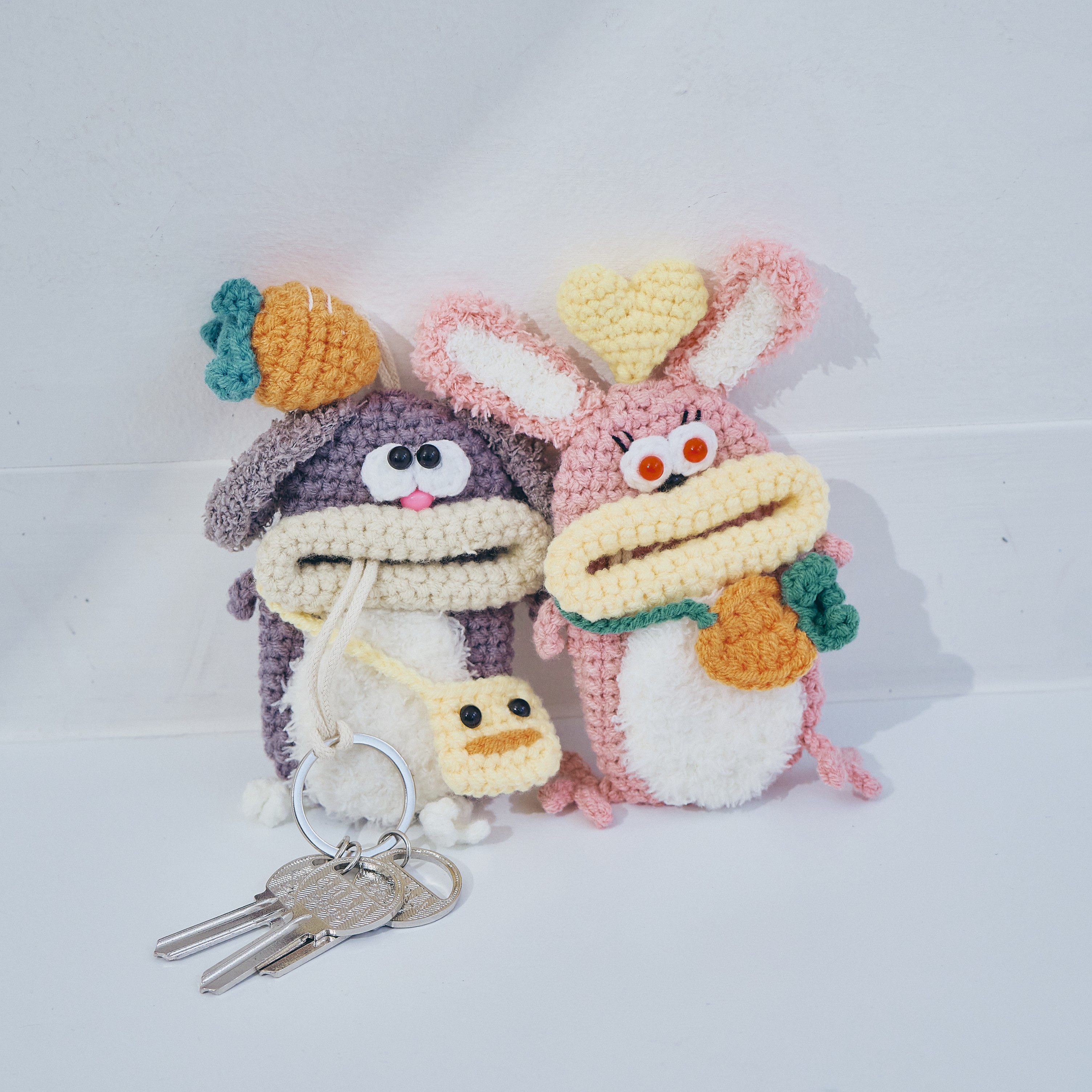 毛糸のキーケース＜うさぎ＞