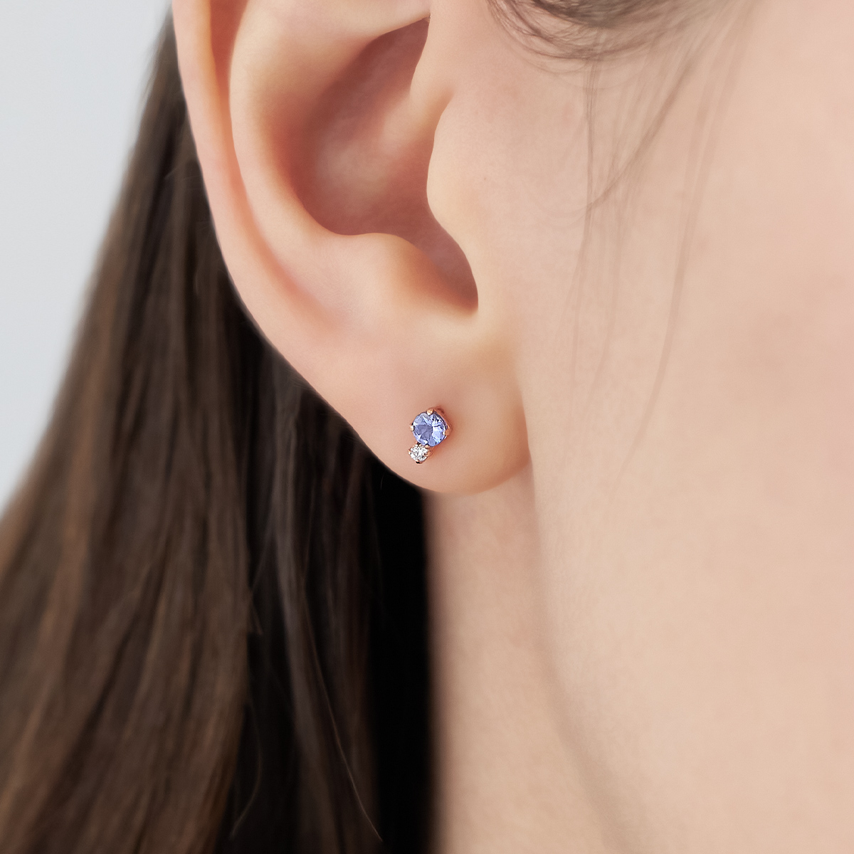 【12月誕生石】シルバー タンザナイト 2way ピアス