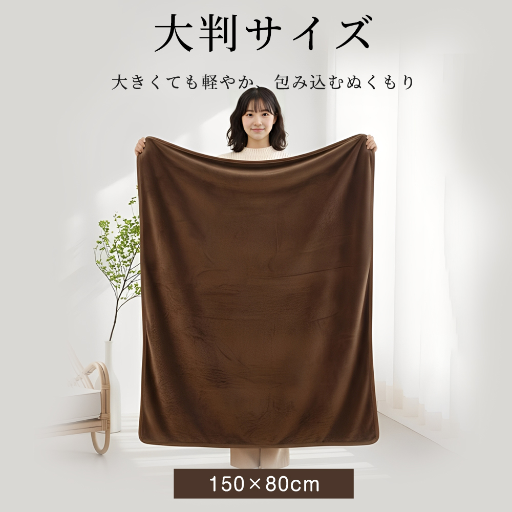 フランネル素材の多機能電気毛布 ヒーター付き＜大判150×80cm＞