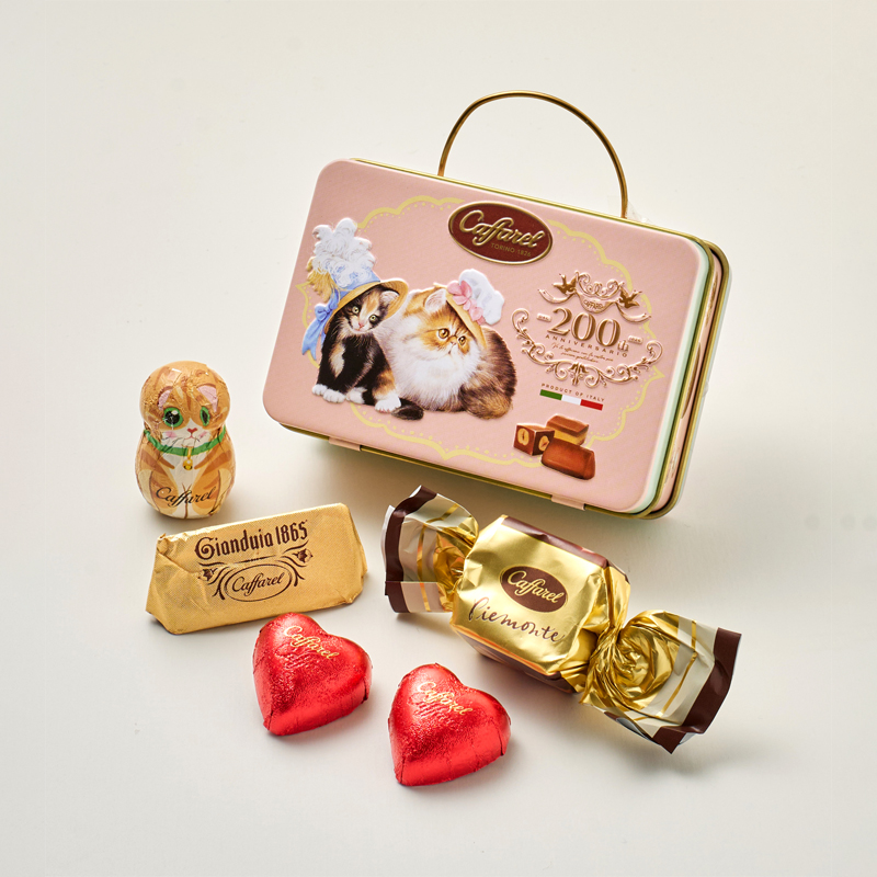 カファレル ねこのティータイム トランク小缶