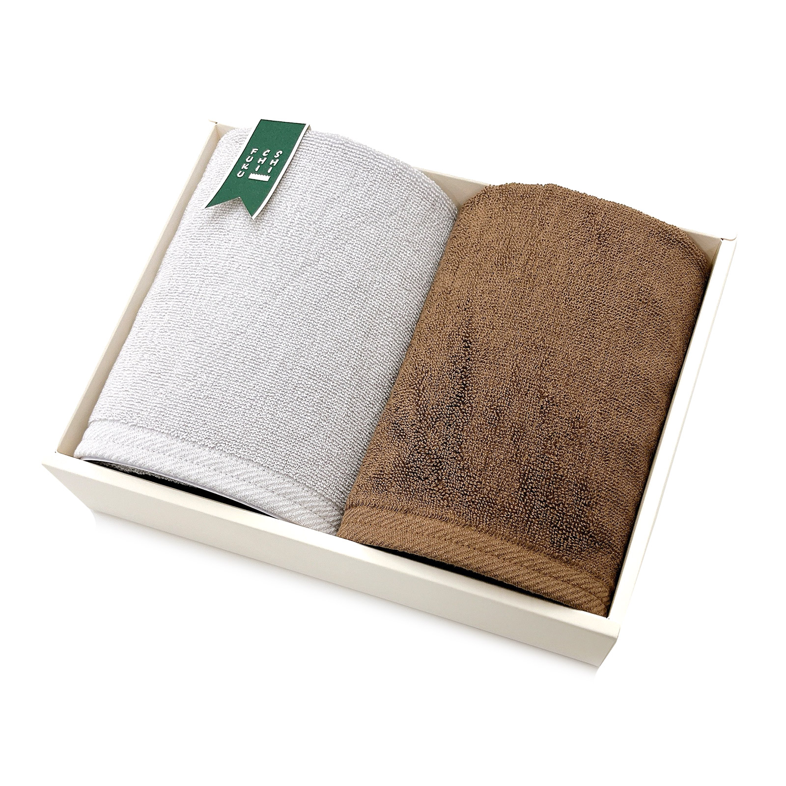 ホテルリゾート　高級ホテル仕様フェイスタオルセット　ライトグレー＆ブラウン