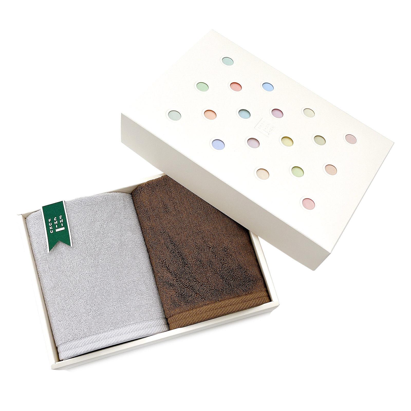 ホテルリゾート　高級ホテル仕様フェイスタオルセット　ライトグレー＆ブラウン