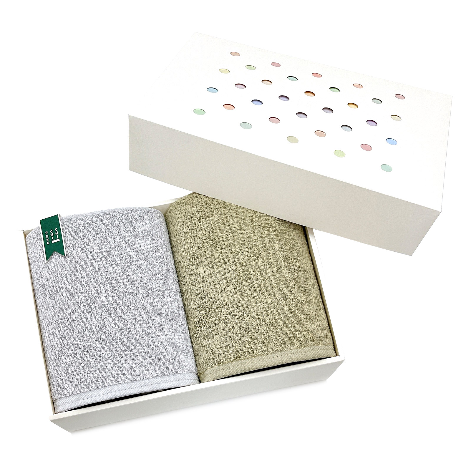 ホテルリゾート　高級ホテル仕様バスタオルセット　オリーブグレー＆ライトグレー 