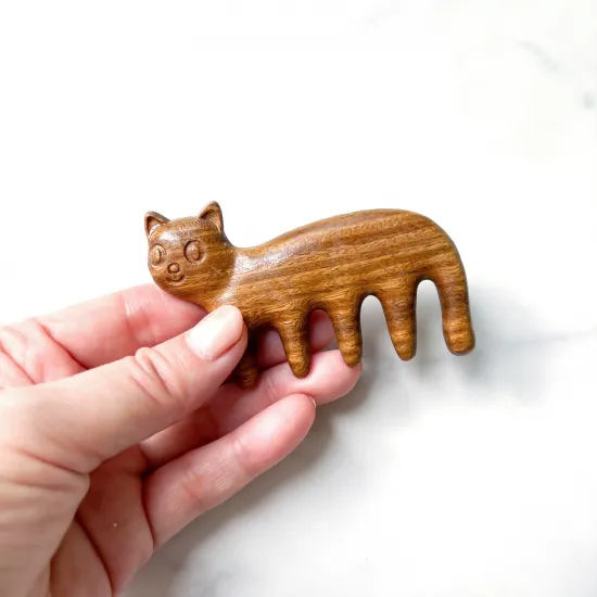 もふもふ猫チャームとスカルプブラシのセット