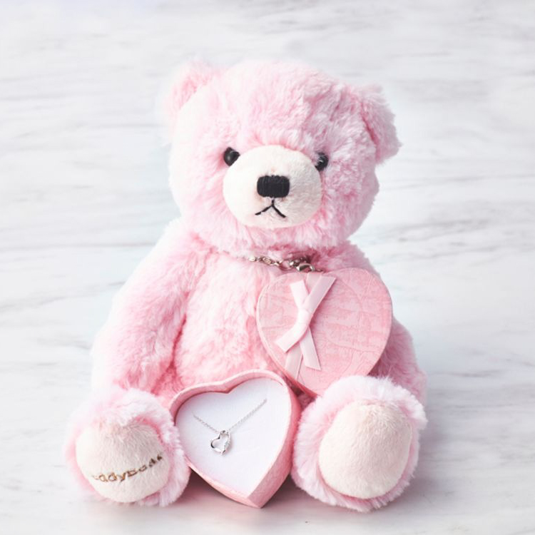 選べるワイン&テディベア・誕生石オープンハートセット