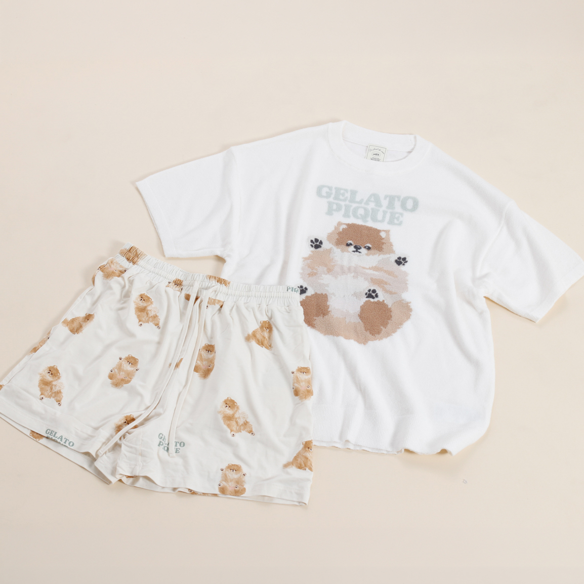 WOMEN】お腹見せドッグJQDプルオーバー＆ショートパンツ | gelato