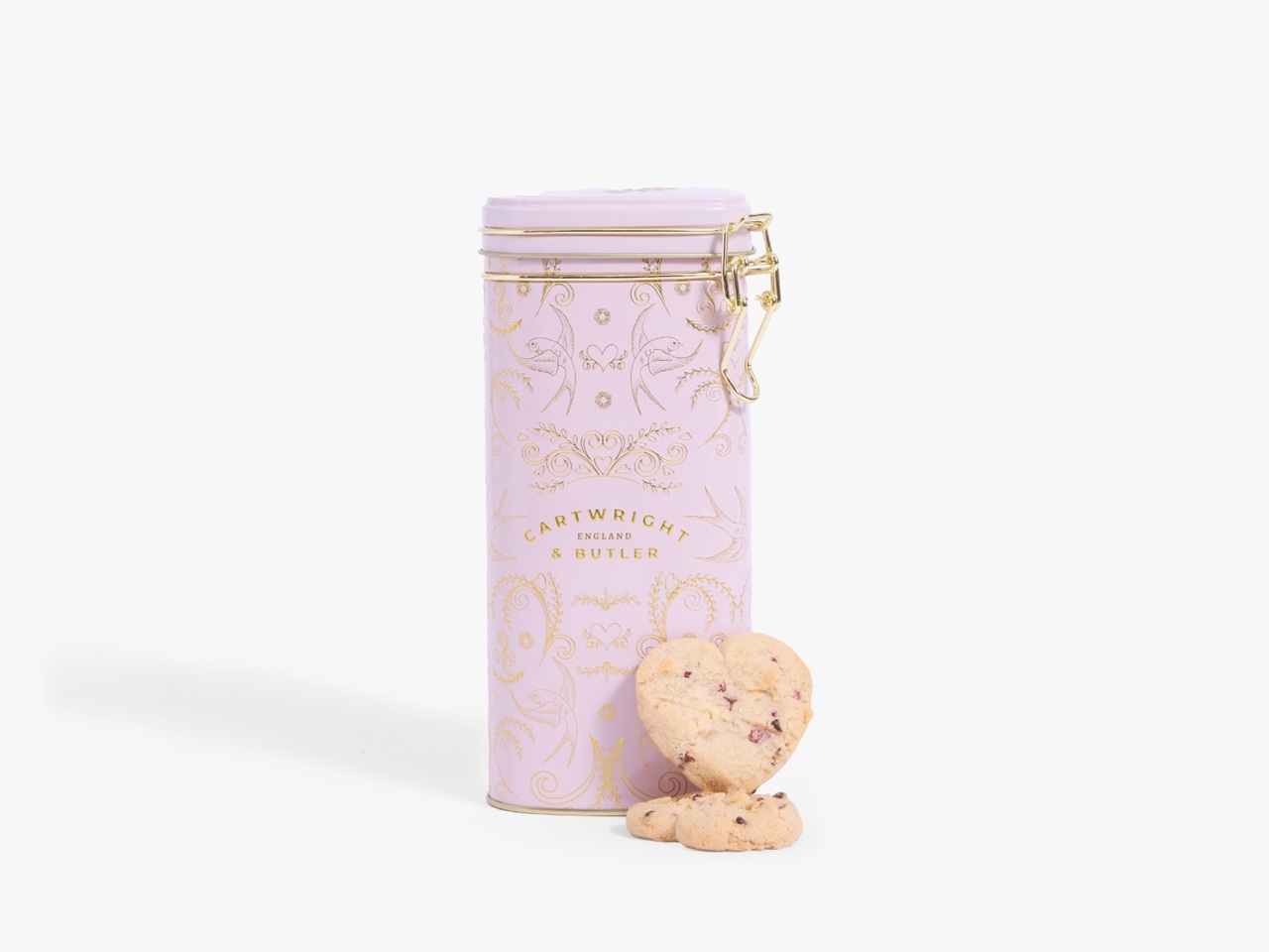 【ハート缶】ラズベリー＆ホワイトチョコレートハートビスケット