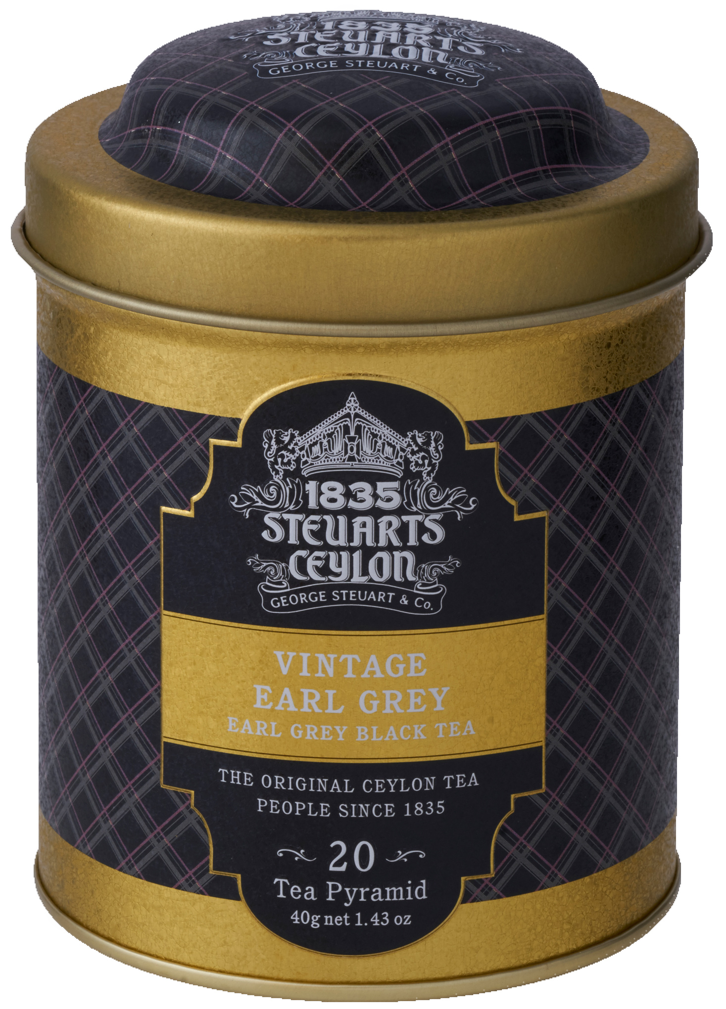 【ファーストクラスで採用された紅茶】George Steuart Tea トライアングルバッグ2缶セット(ヴィンテージアールグレイ×ミックスフルーツ)