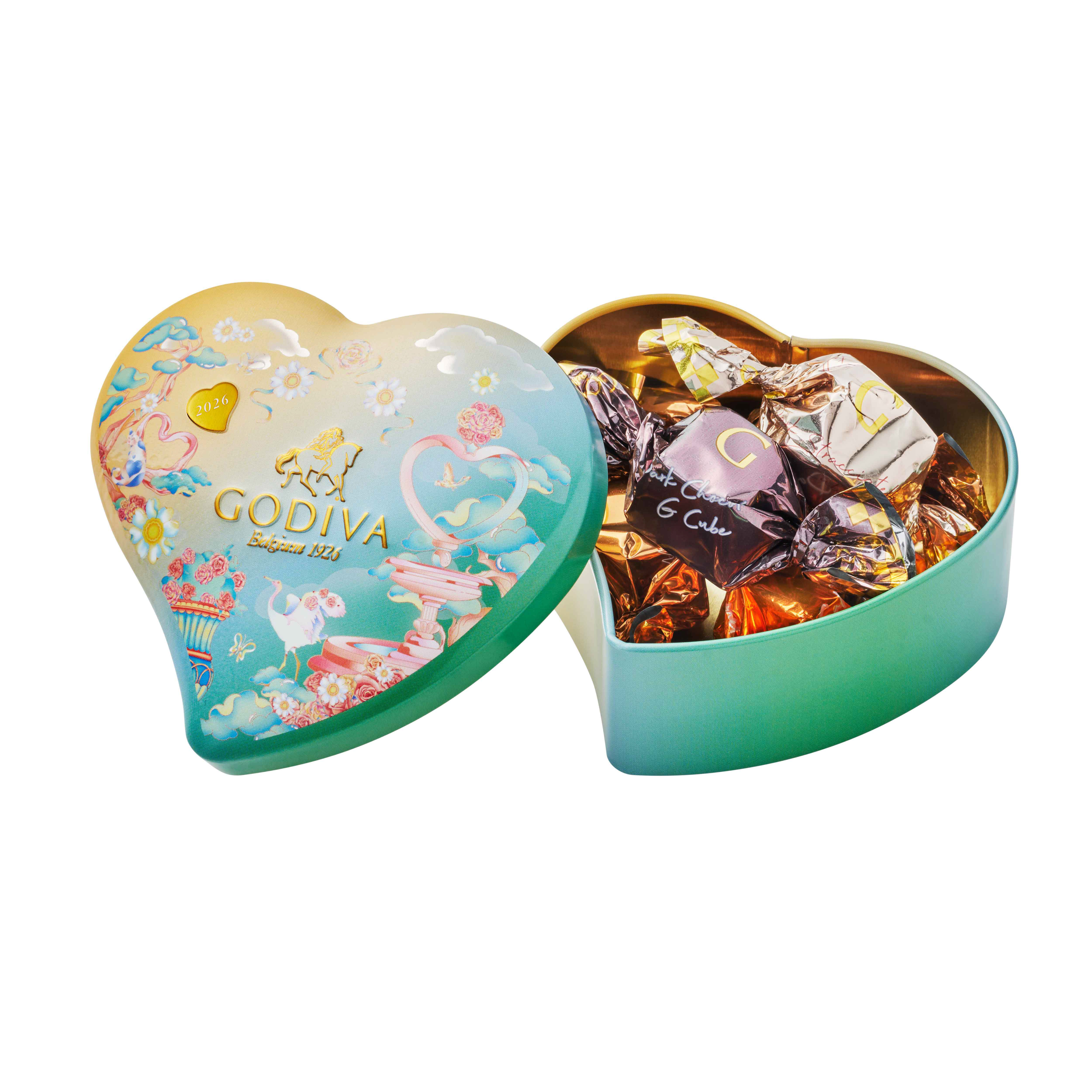 ゴディバ アーリースプリング G キューブ アソートメント ミニハート缶 5粒入