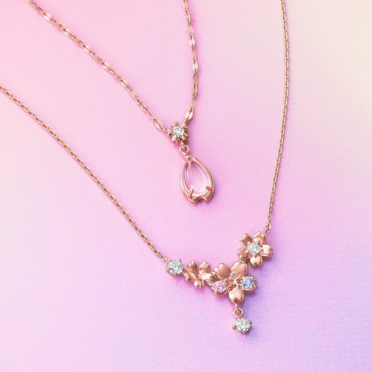 SAKURA Collction】シルバー ネックレス 2本セット | Canal4℃（カナル