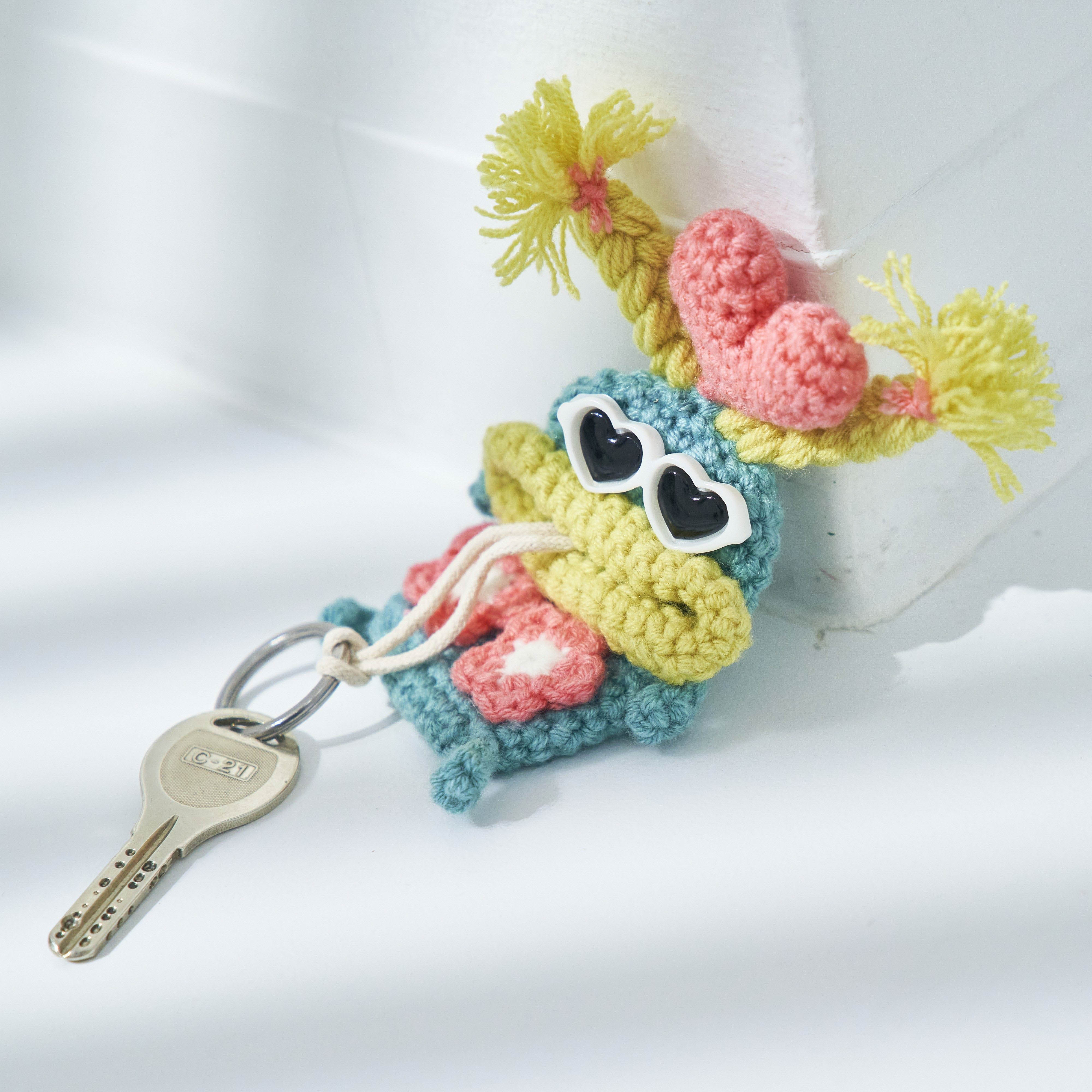 毛糸のキーケース&エアポッズケース＜バカンス＞