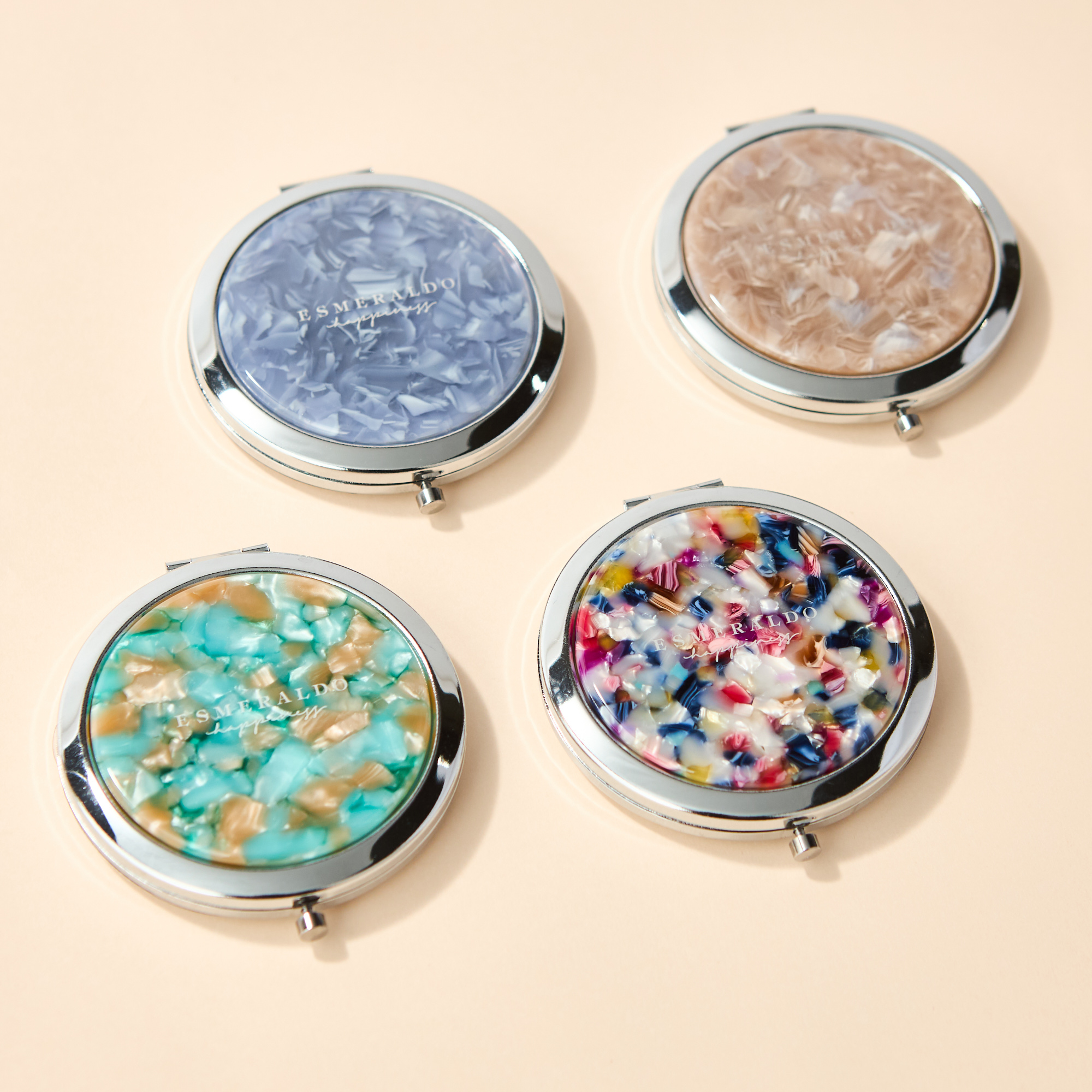 【BOX付き】マーブル柄が映えるミラー＆スリムカードケース