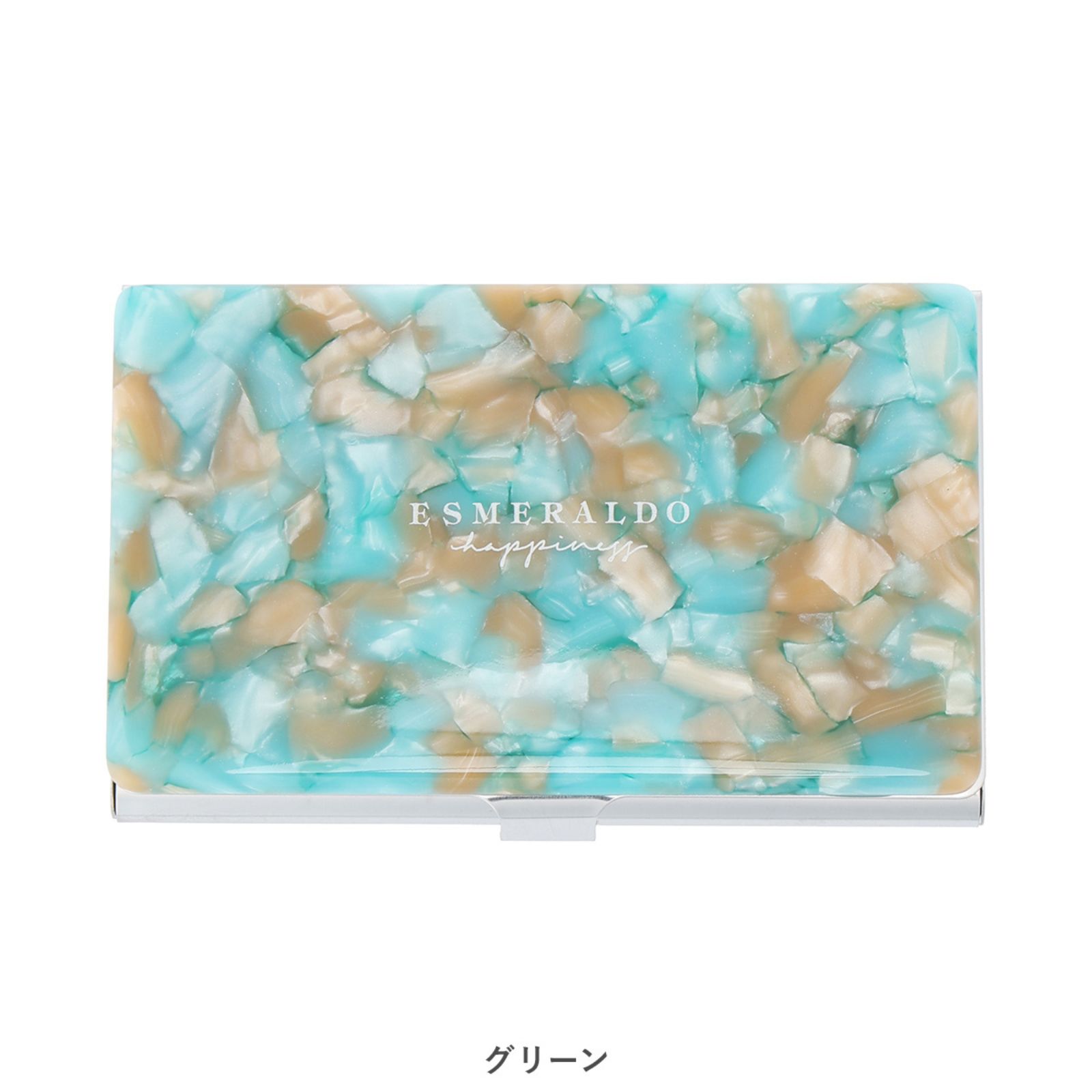 【BOX付き】マーブル柄が映えるミラー＆スリムカードケース