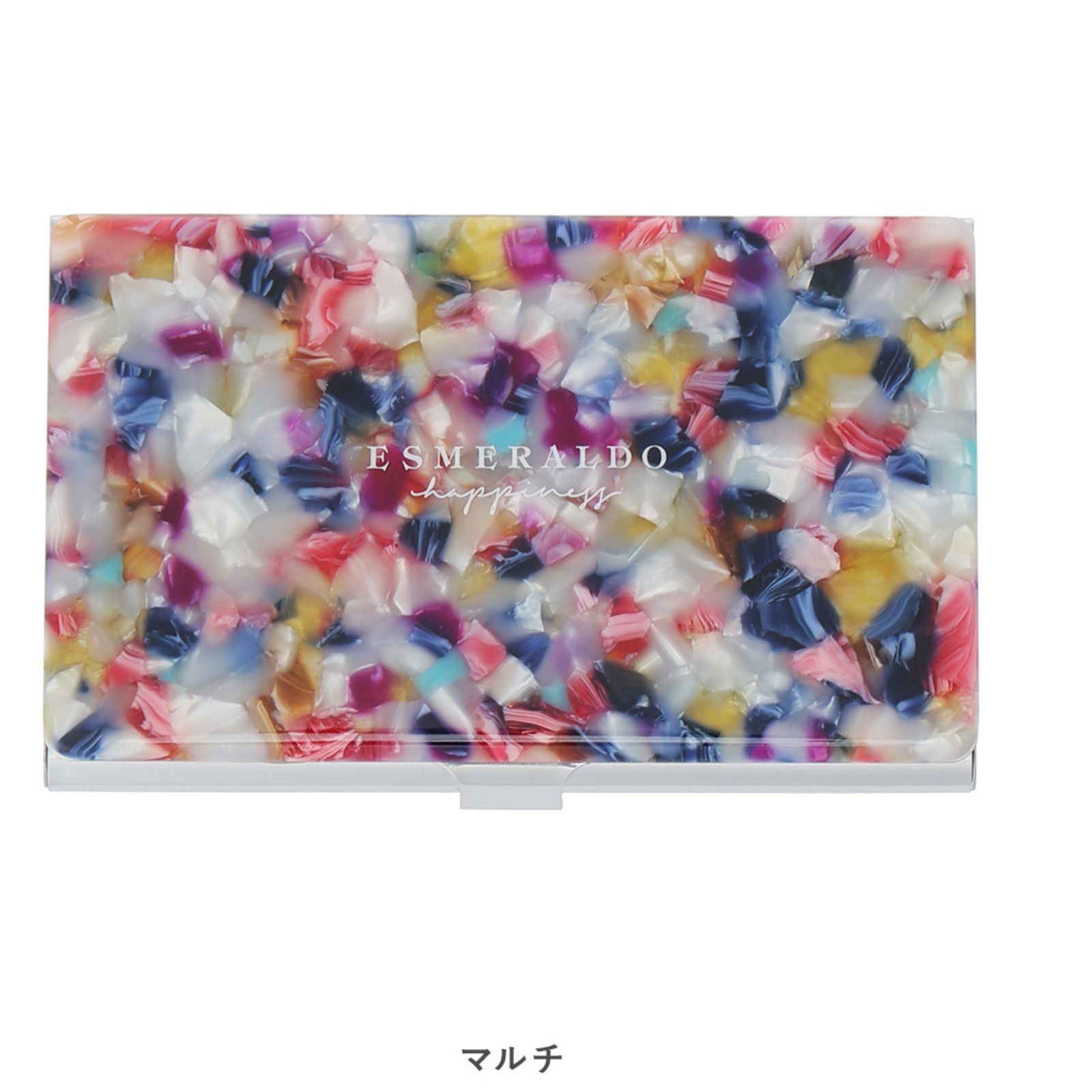 【BOX付き】マーブル柄が映えるミラー＆スリムカードケース