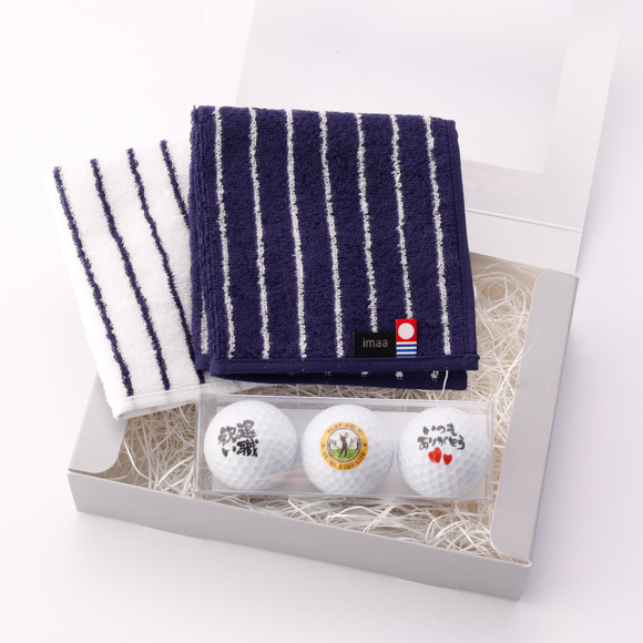 名入れハンカチ＆メッセージゴルフボールセット