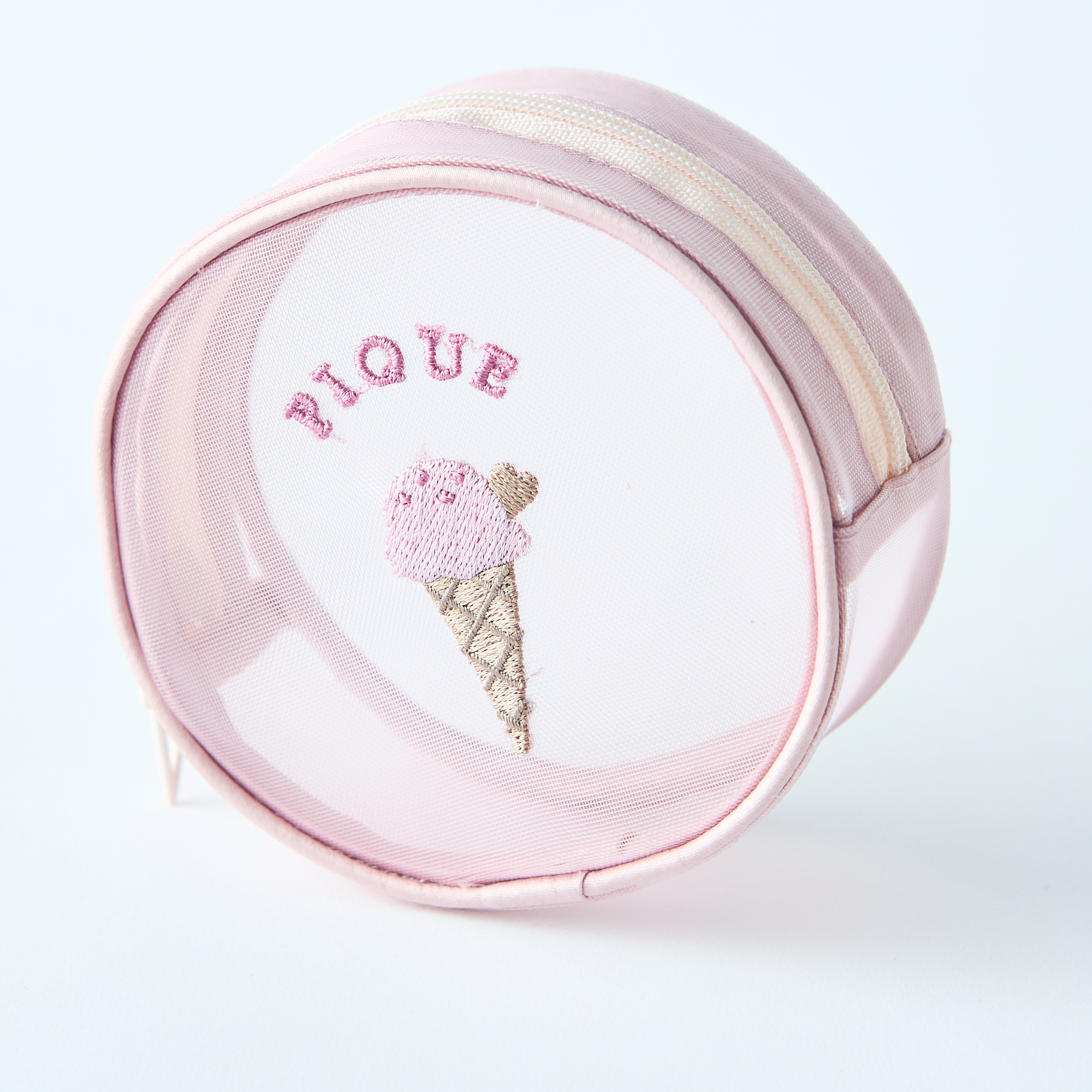 【WOMEN】アイス刺繍ラウンドポーチ