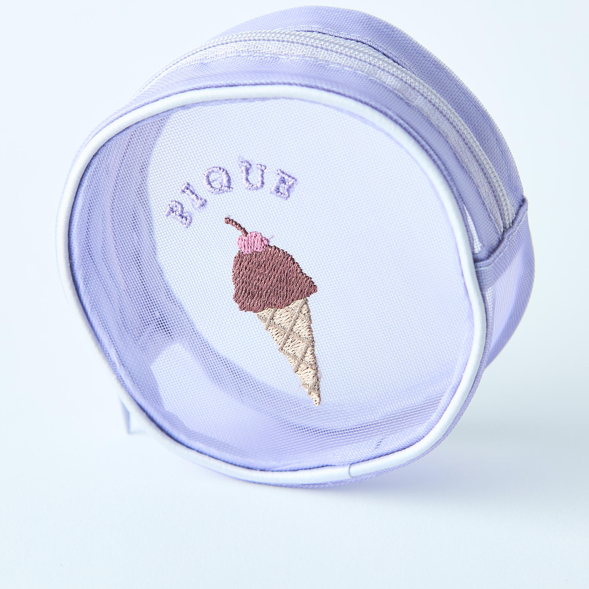 【WOMEN】アイス刺繍ラウンドポーチ