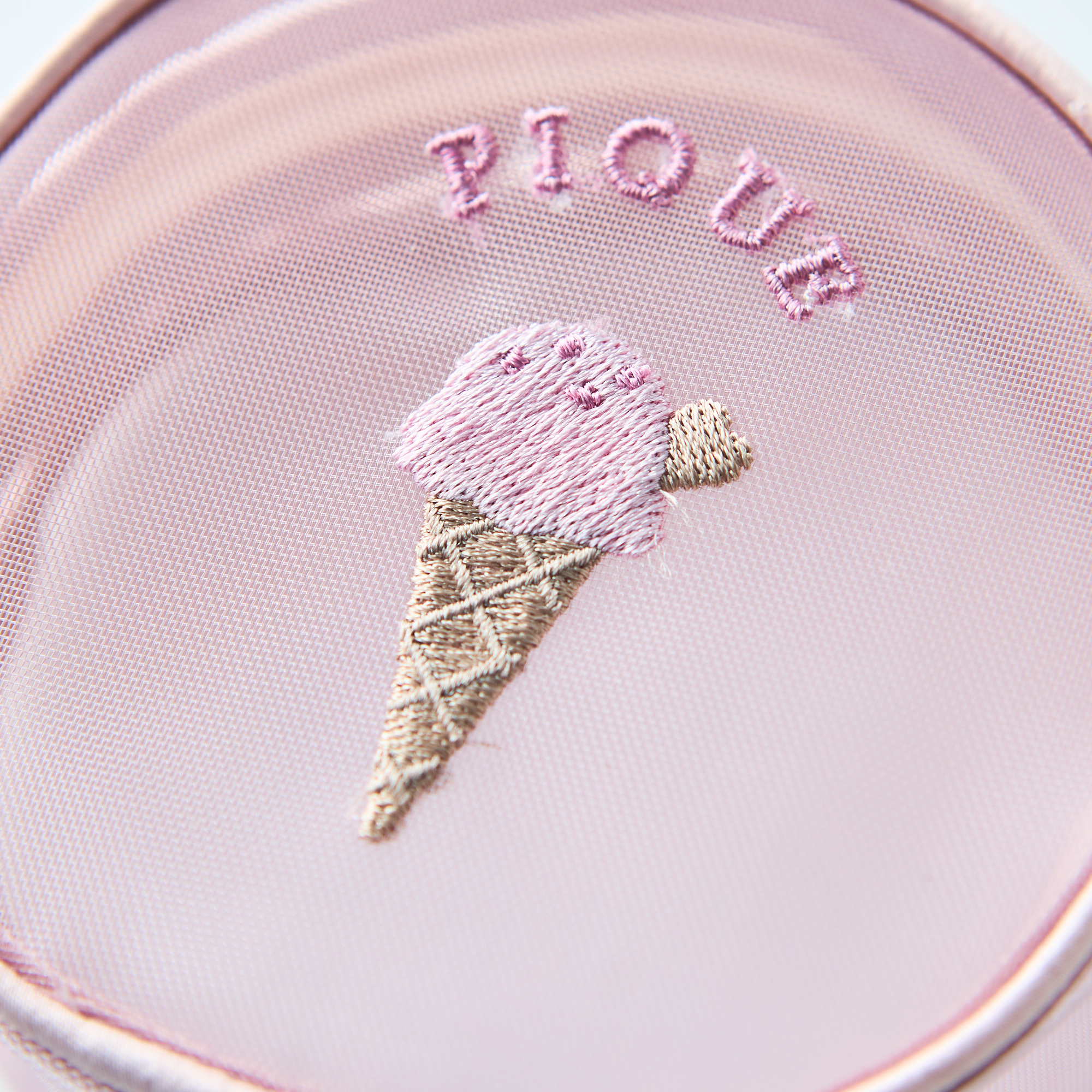 【WOMEN】アイス刺繍ラウンドポーチ