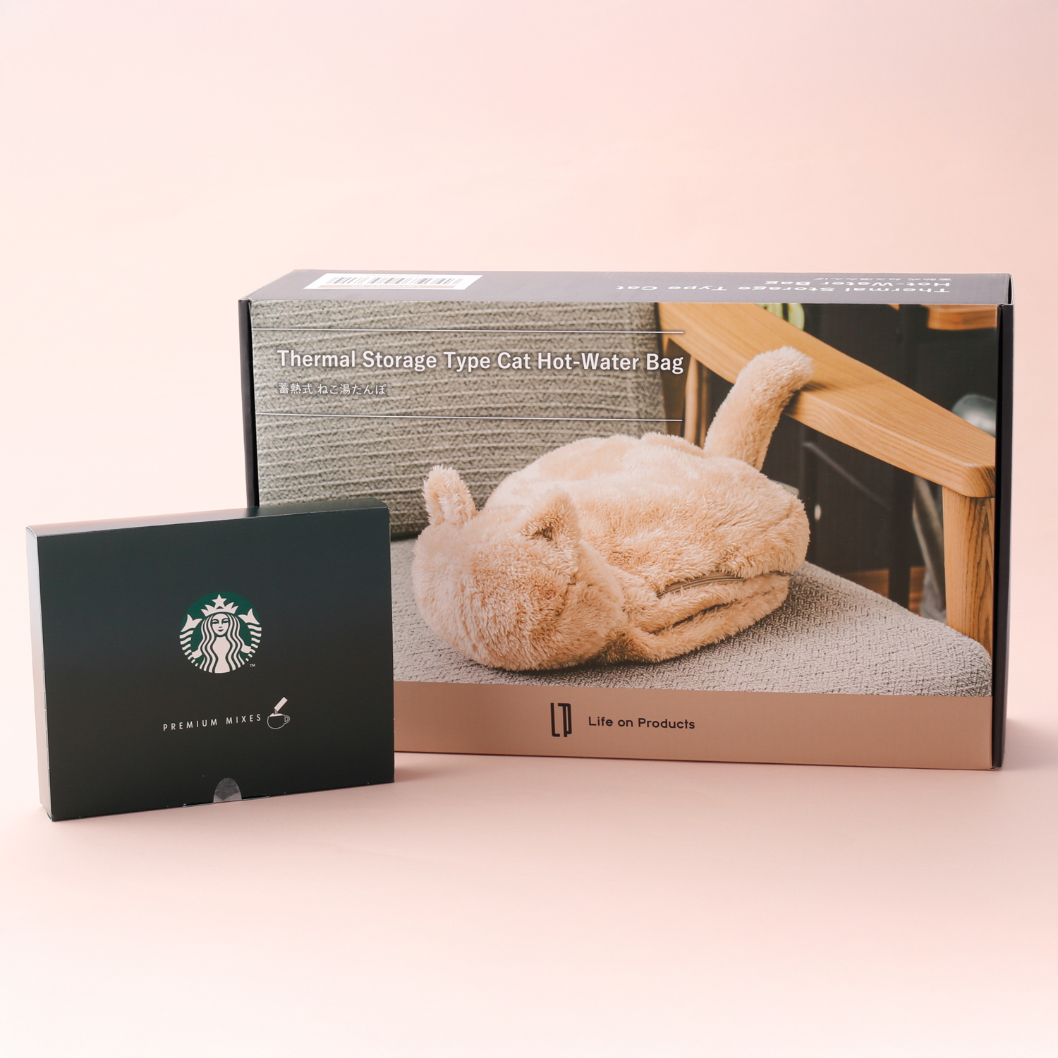 ねこ湯たんぽと選べるスタバコーヒーのセット