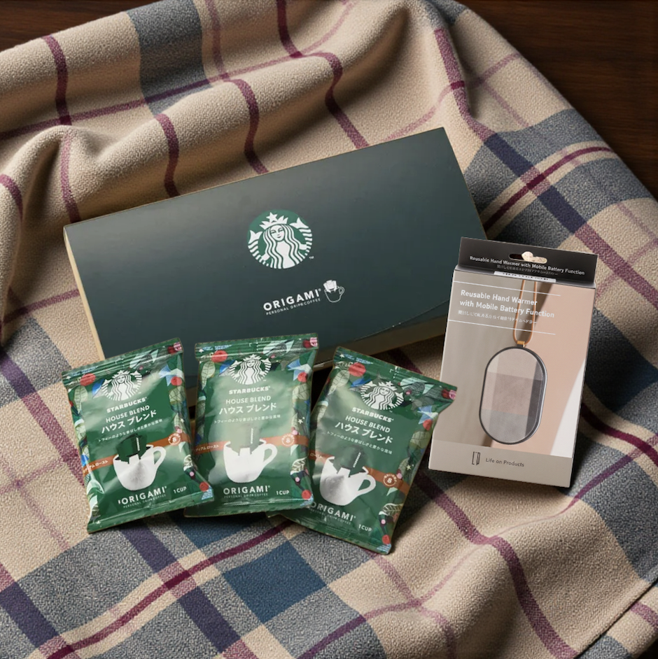 【選べる！】モバイルバッテリーとしても使えるエコカイロとスターバックスコーヒーのセット