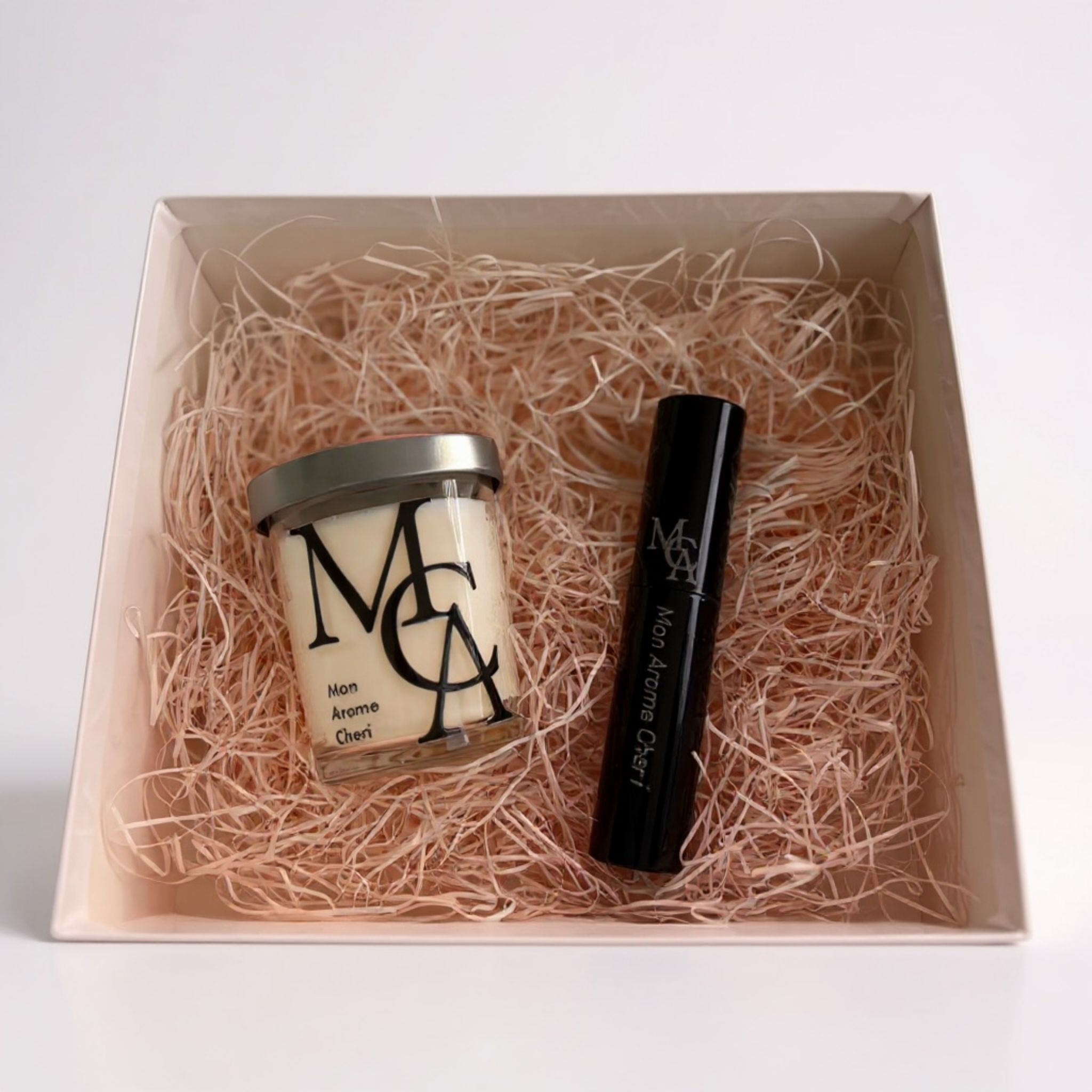 バレンタイン限定 お米ワックスキャンドル と消臭抗菌ファブリックミスト10ml  ギフトBOX