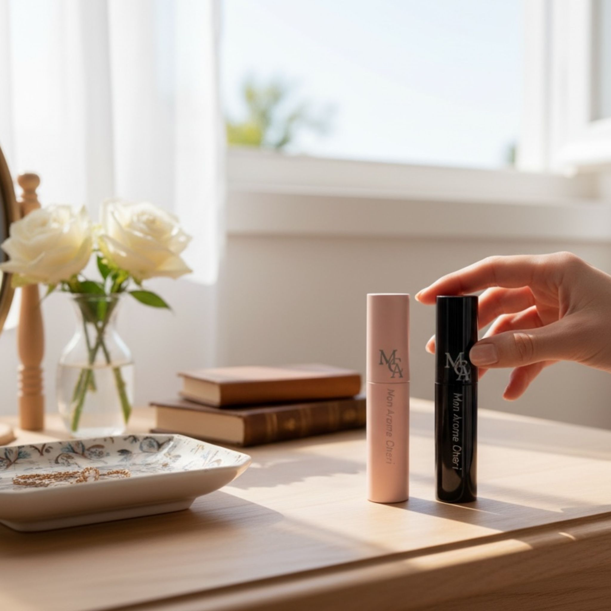 バレンタイン限定 お米ワックスキャンドル と消臭抗菌ファブリックミスト10ml  ギフトBOX