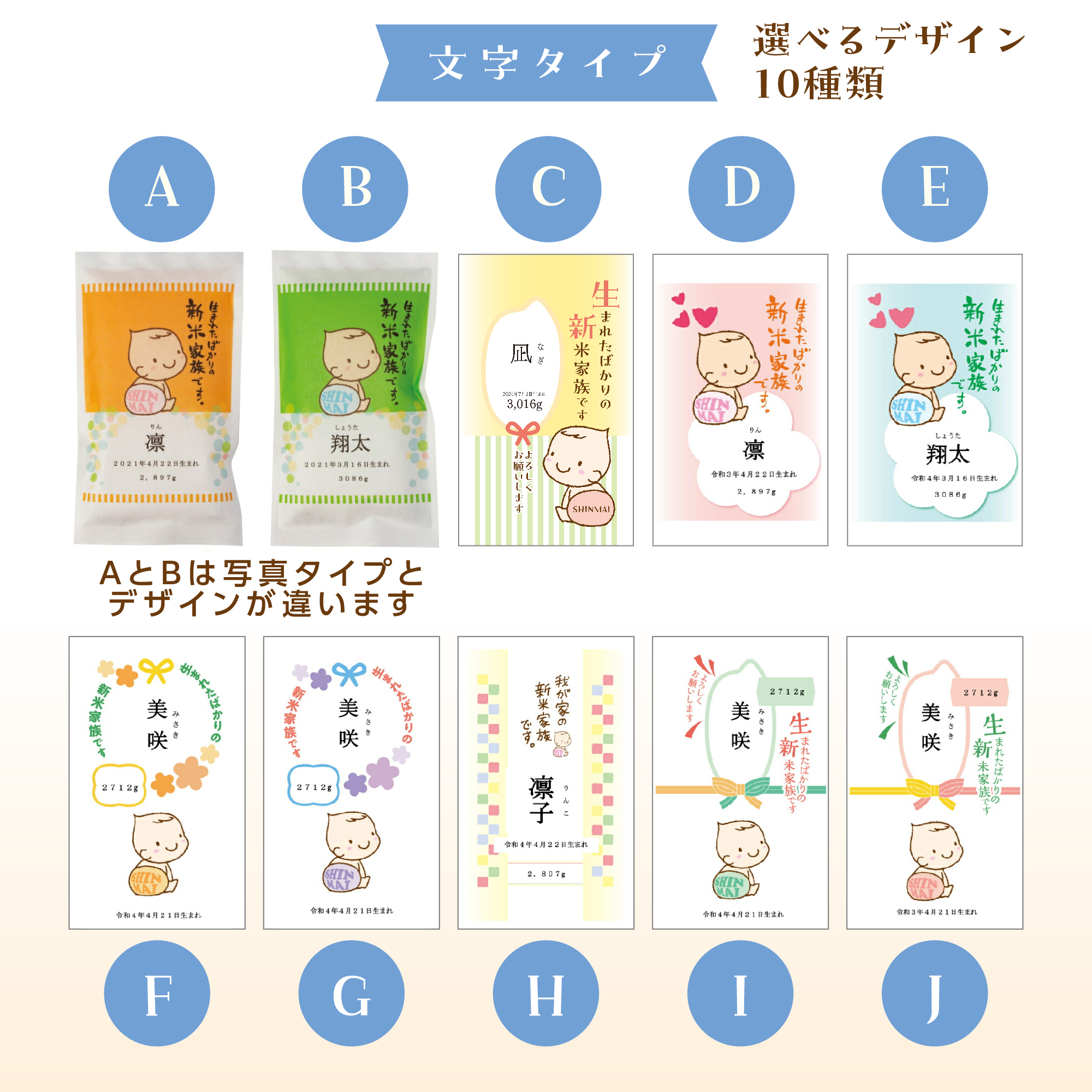 出産内祝い 【名入れができるお米ギフト300g】※ご注文は1デザインにつき8個以上から