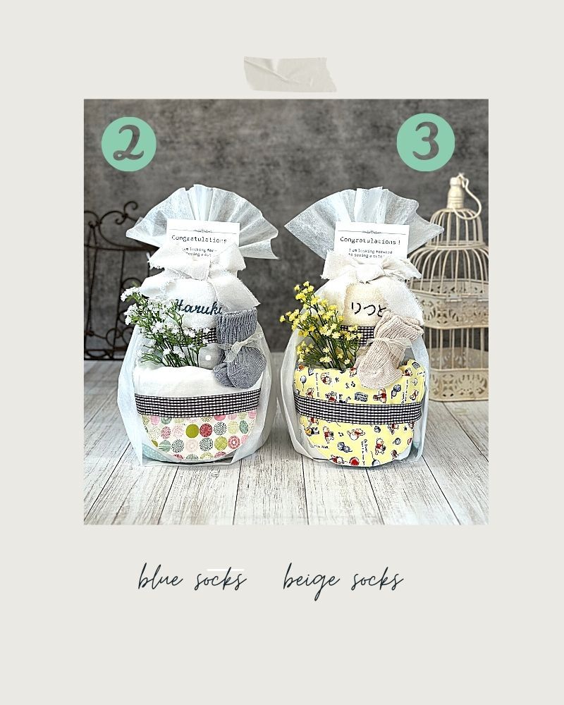 Hidingオリジナル オーダーメイドスタイとウォッシュタオルで作る名入れおむつケーキ